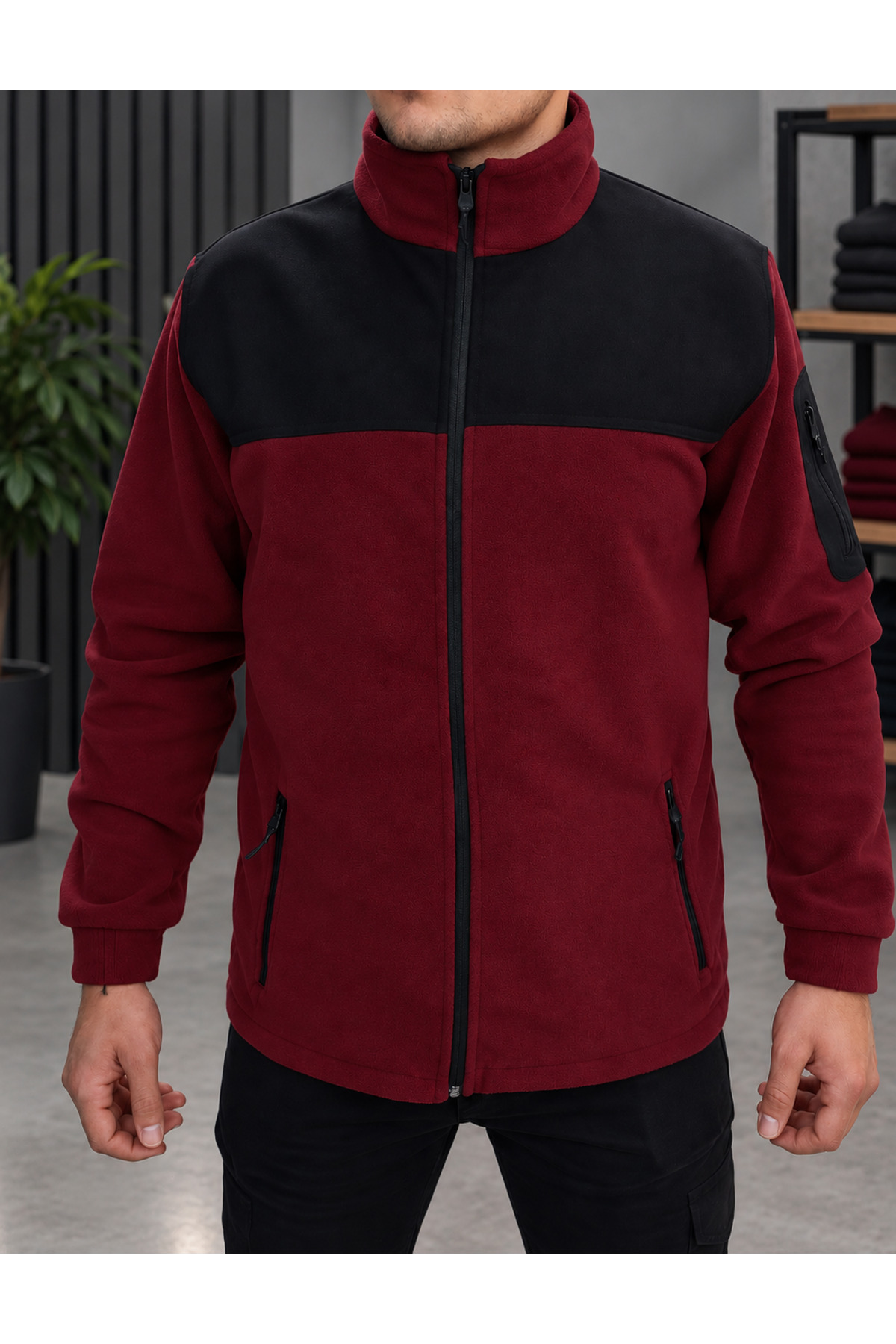 Erkek Softshell Polar – Sıcak Tutan, Rüzgara Karşı Koruyucu, Fermuarlı Outdoor İş Poları — زرشکی SAR-16