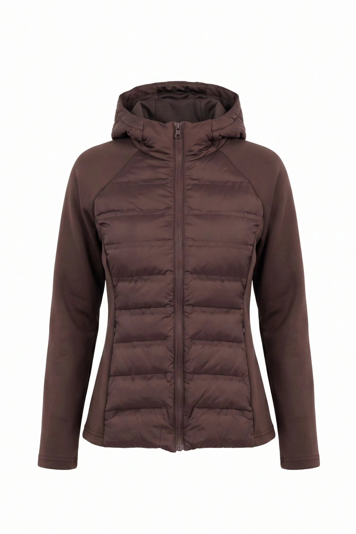 cemo Kapüşonlu Softshell Kollu Şişme Kadın Mont görsel 4