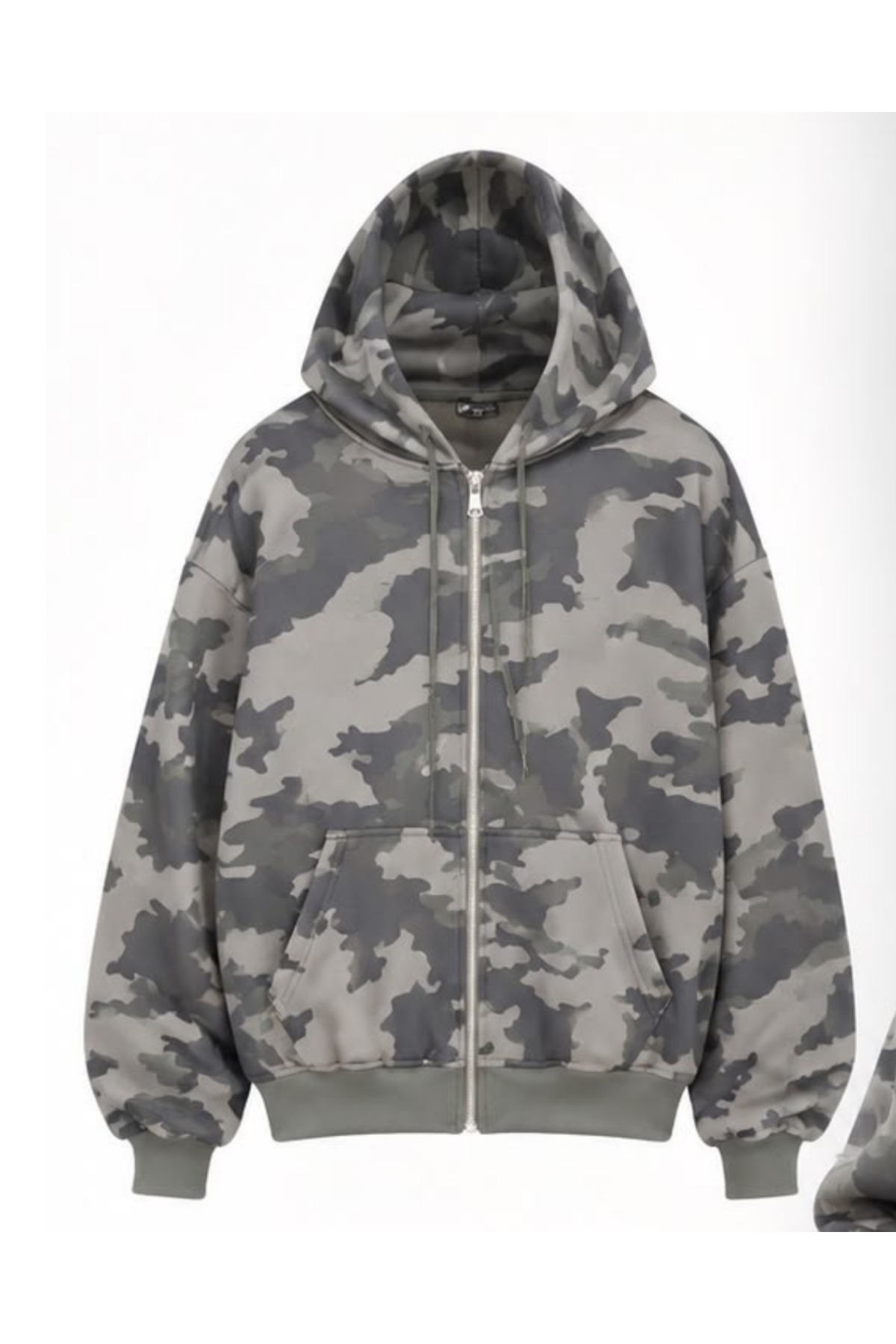 Kamuflaj Urban Camo 3 İplik Şardonlu Kapüşonlu Hırka — خاکی SsKAMU — تصویر 2 از 3