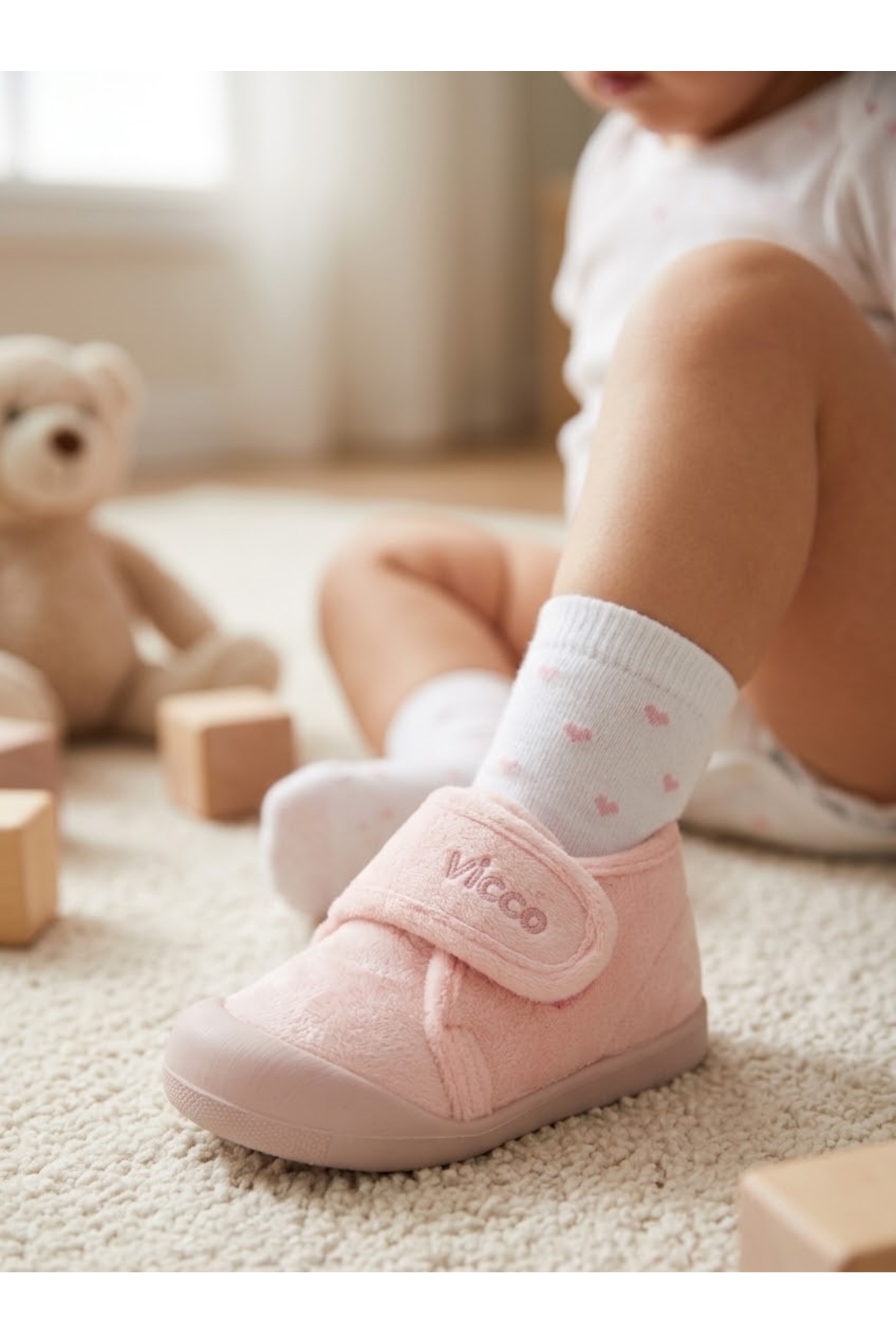 Vicco Günlük Rahat Kalıp Bebek Çocuk Panduf Kreş Anaokulu Ayakkabısı Renkli