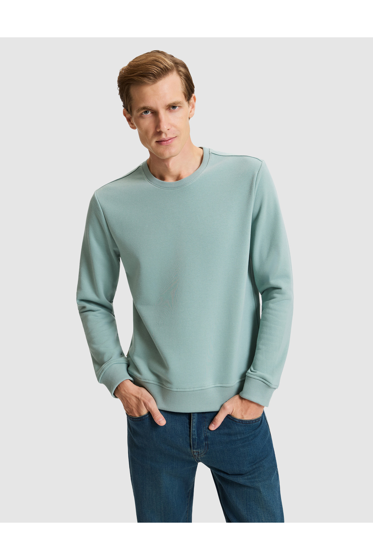 سویشرت ساده سبز سایز معمولی 50334023-VR016 پیر کاردین سویشرت Pierre Cardin