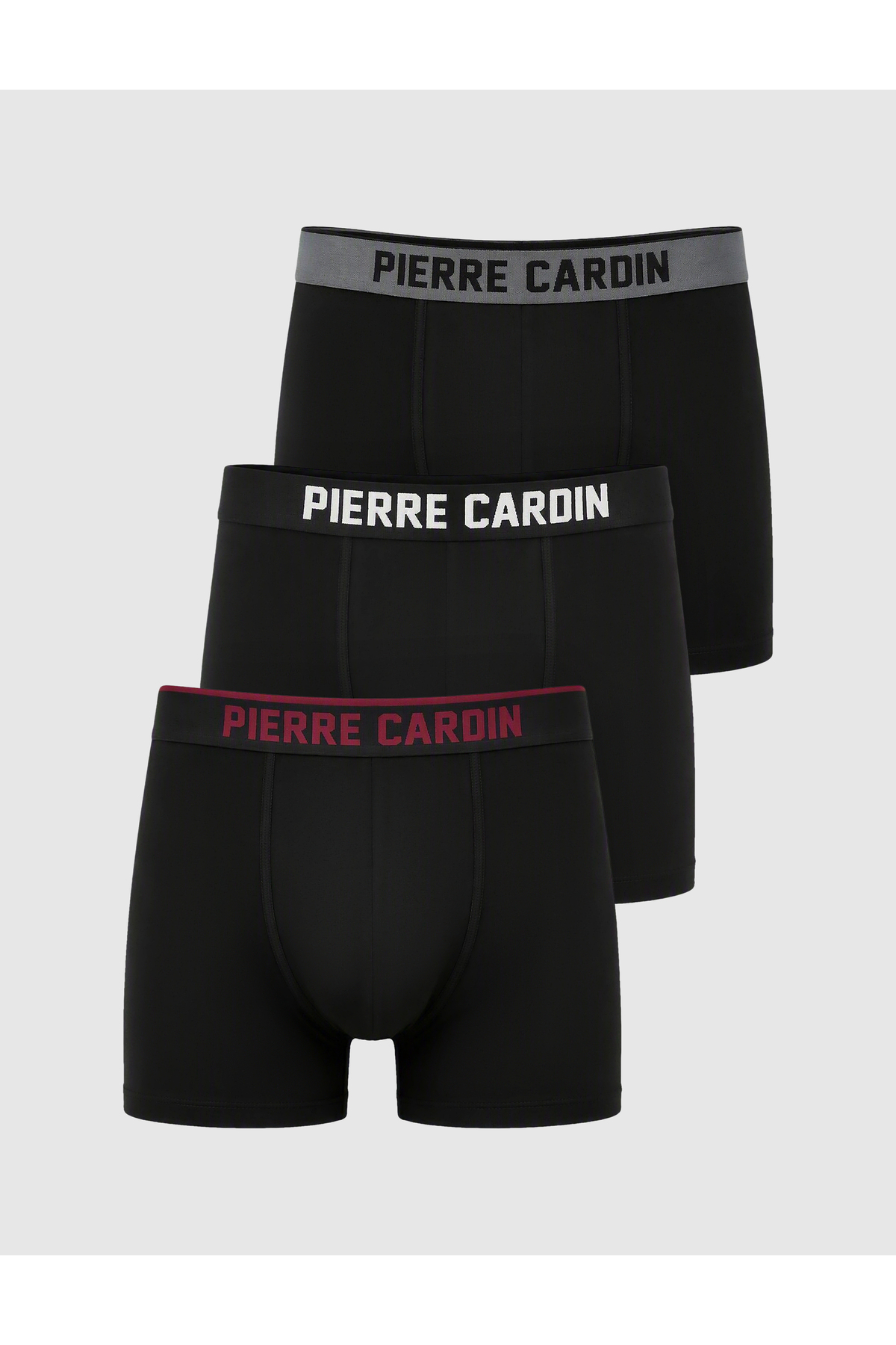 ست لباس زیر سه تکه بوکسور طرح ترکیبی پنبه مشکی 50333821-001 پیر کاردین باکسر Pierre Cardin