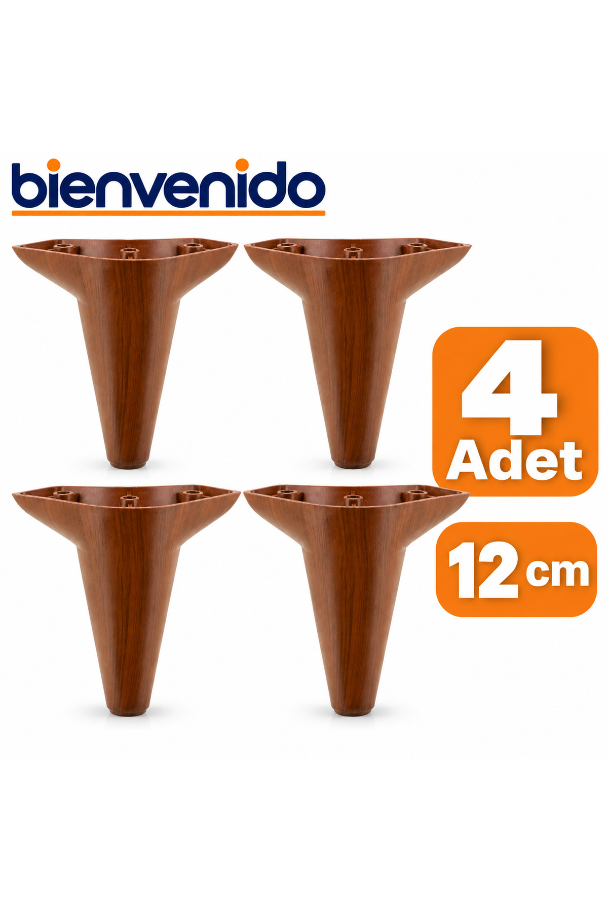 Aspen Lüks Mobilya Kanepe Koltuk Tv Ünitesi Baza Yükseltici Ayağı Ayakları 12 Cm Ahşap Desenli Ayak 4 Adet BIE-ASP-12-CEV-1, one size