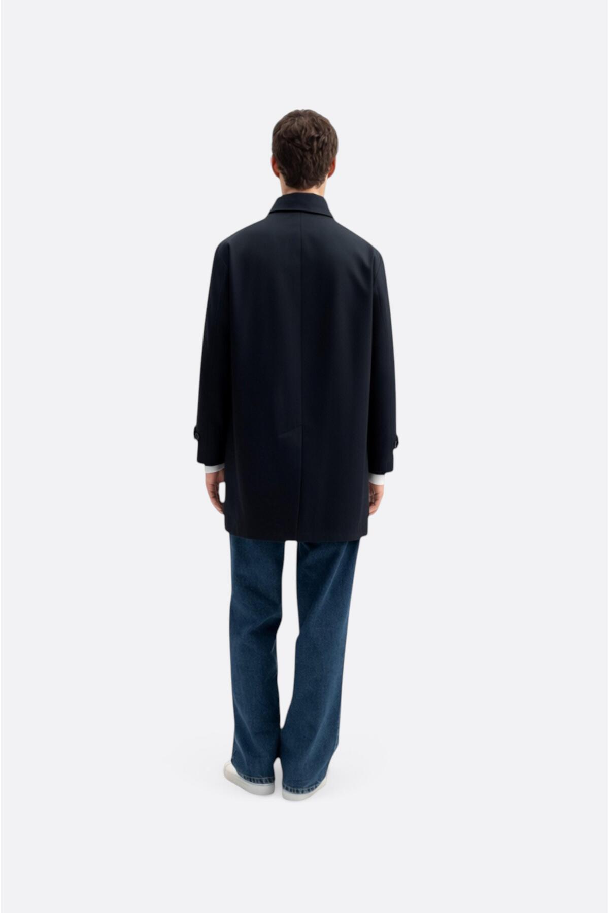 GIESTO basic™ KLASİK REGULAR FIT LACİVERT TRENÇKOT görsel 8