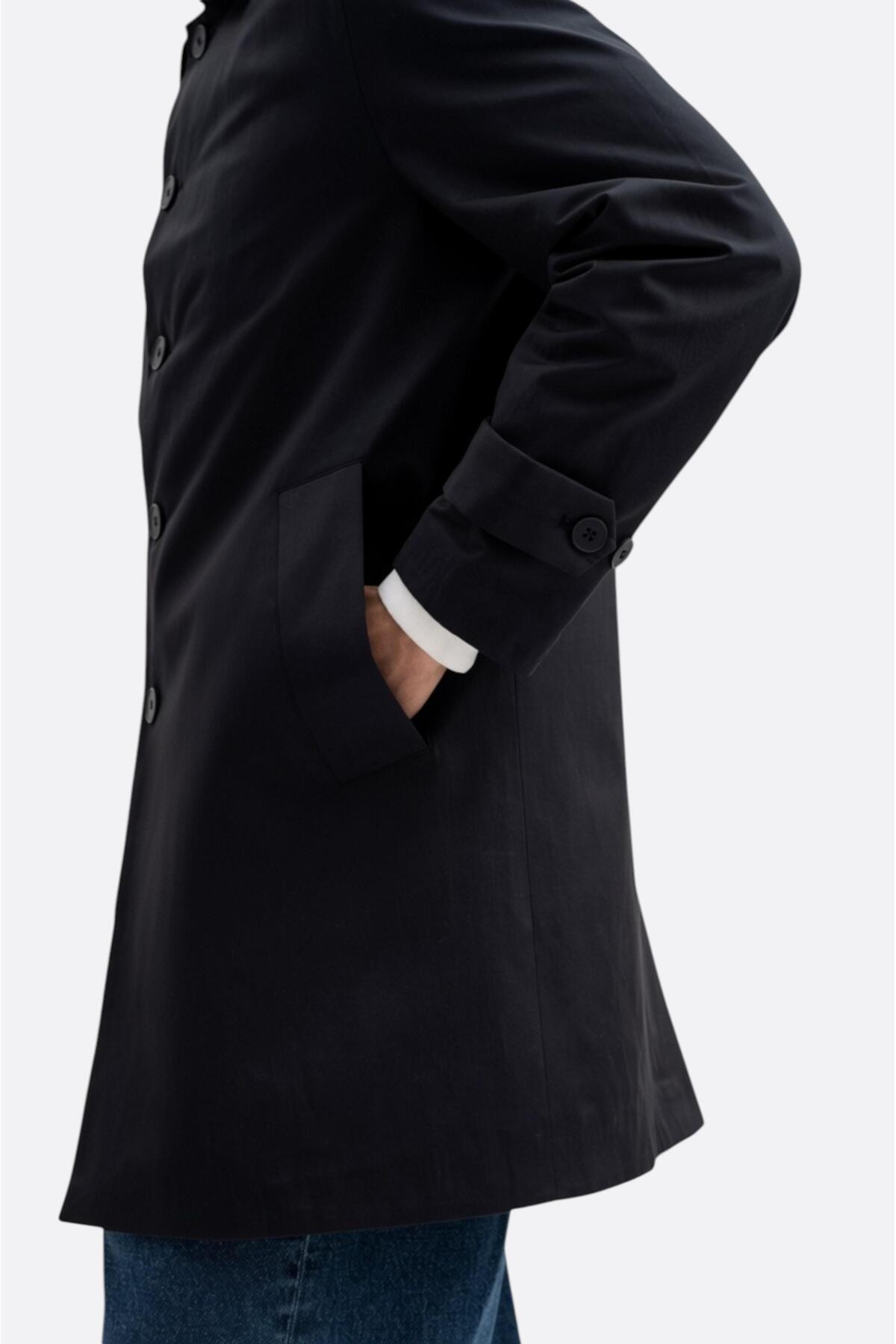 GIESTO basic™ KLASİK REGULAR FIT LACİVERT TRENÇKOT görsel 7