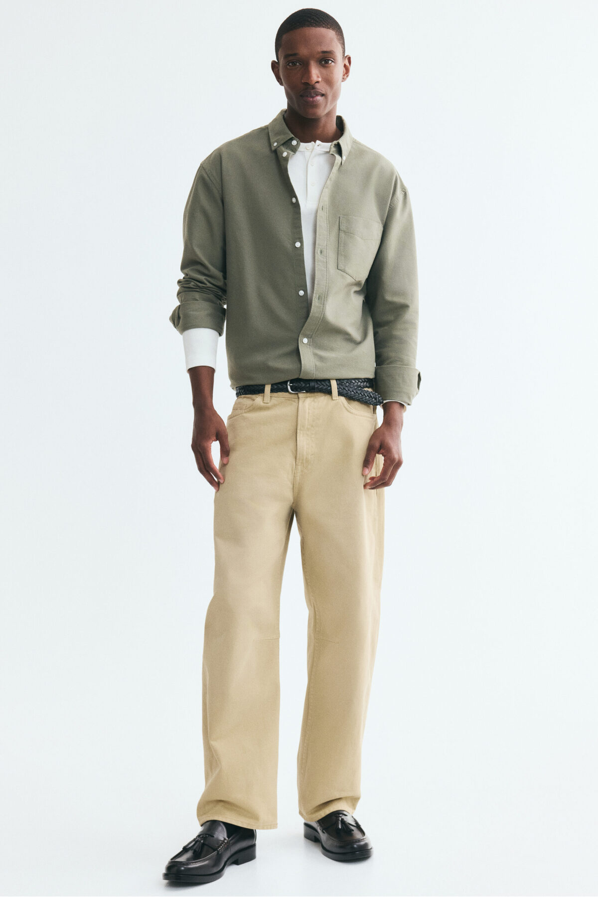 H&M Pamuklu ve Ribanalı Henley Üst Slim Fit görsel 3