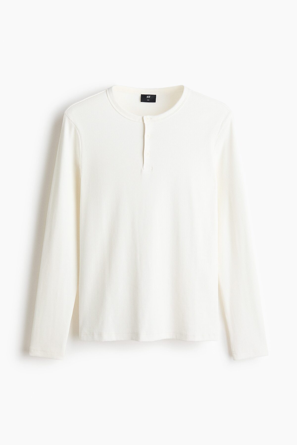 H&M Pamuklu ve Ribanalı Henley Üst Slim Fit görsel 4