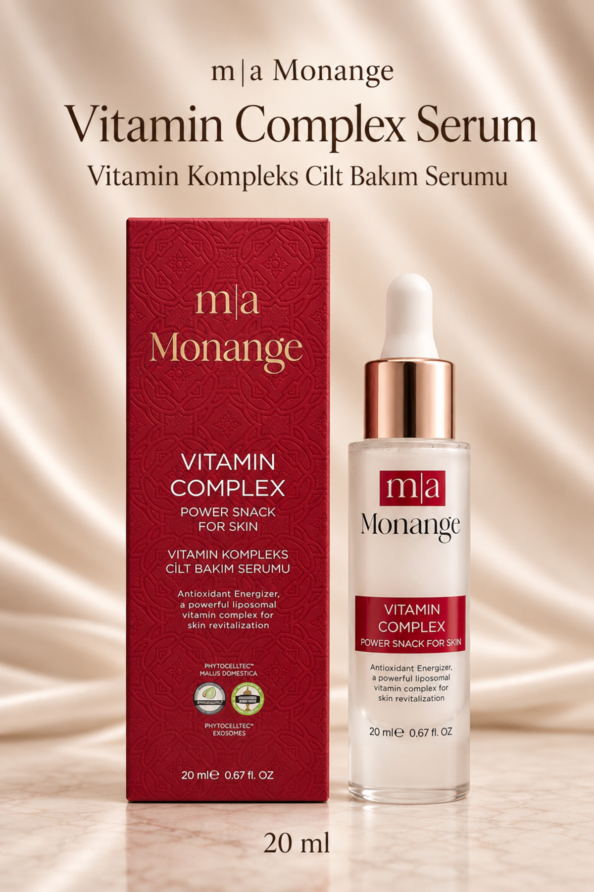 m|a Monange سرم ویتامین کمپلکس 20 میلی لیتر - ظاهر روشن و پر جنب و جوش پوست - MON-VITAMIN-COMPLEX-20