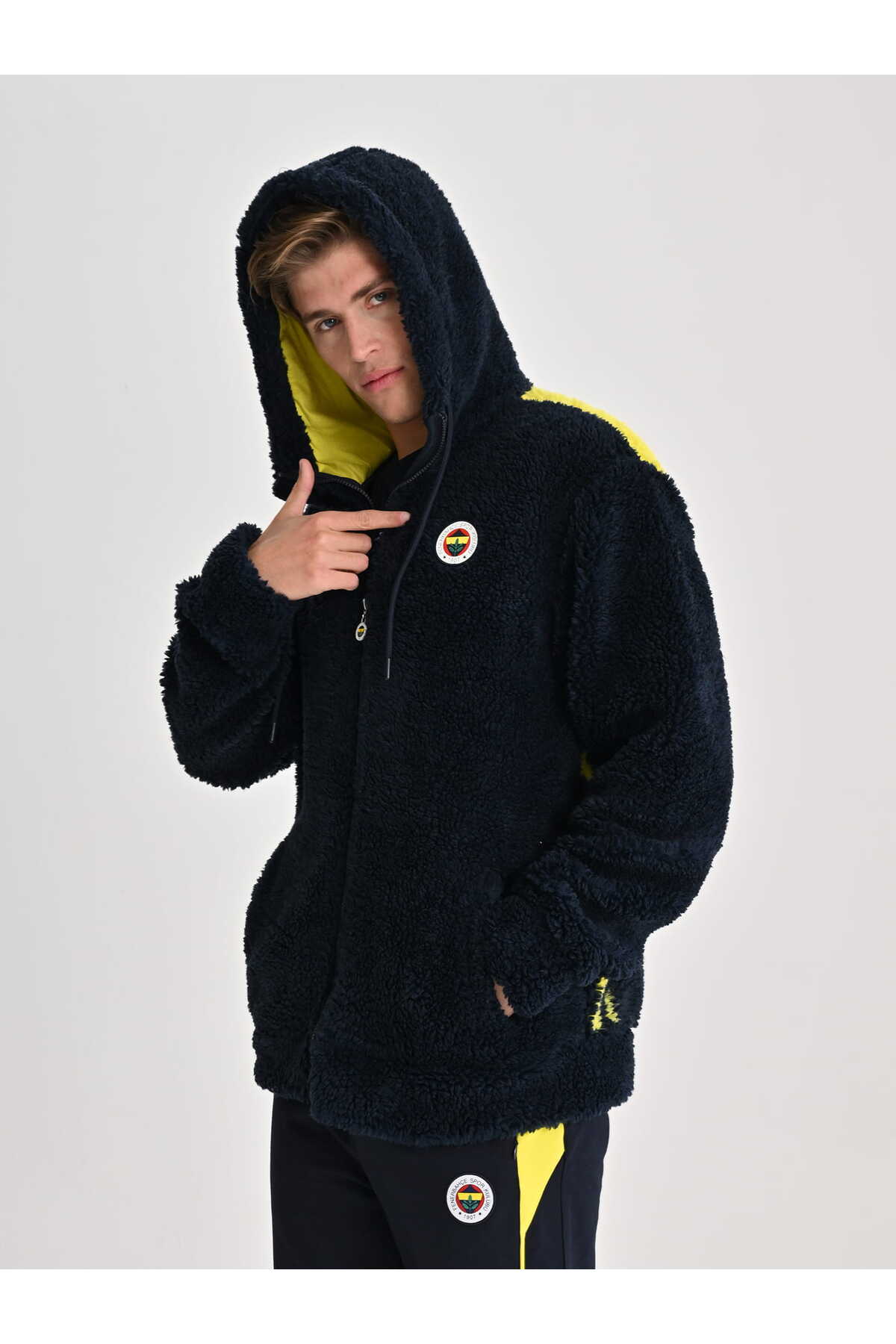 Fenerbahçe Lacivert Tribün Bayrak Detaylı Erkek Peluş Sweatshirt görsel 5