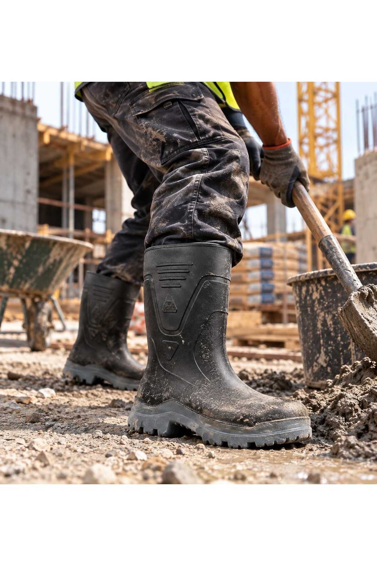 ALABO COMPANY PVC Erkek İş Çizmesi, Su Geçirmez Kaymaz Tabanlı Çizme görsel 3