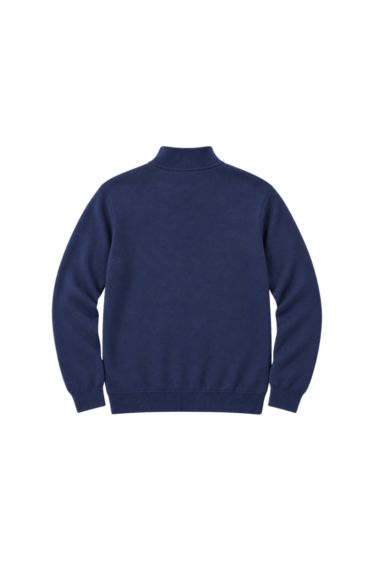 BattalModa Erkek Büyük Beden İndigo Fermuarlı Dik Yaka Pamuklu Kazak 3XL-4XL-5XL-6XL görsel 5