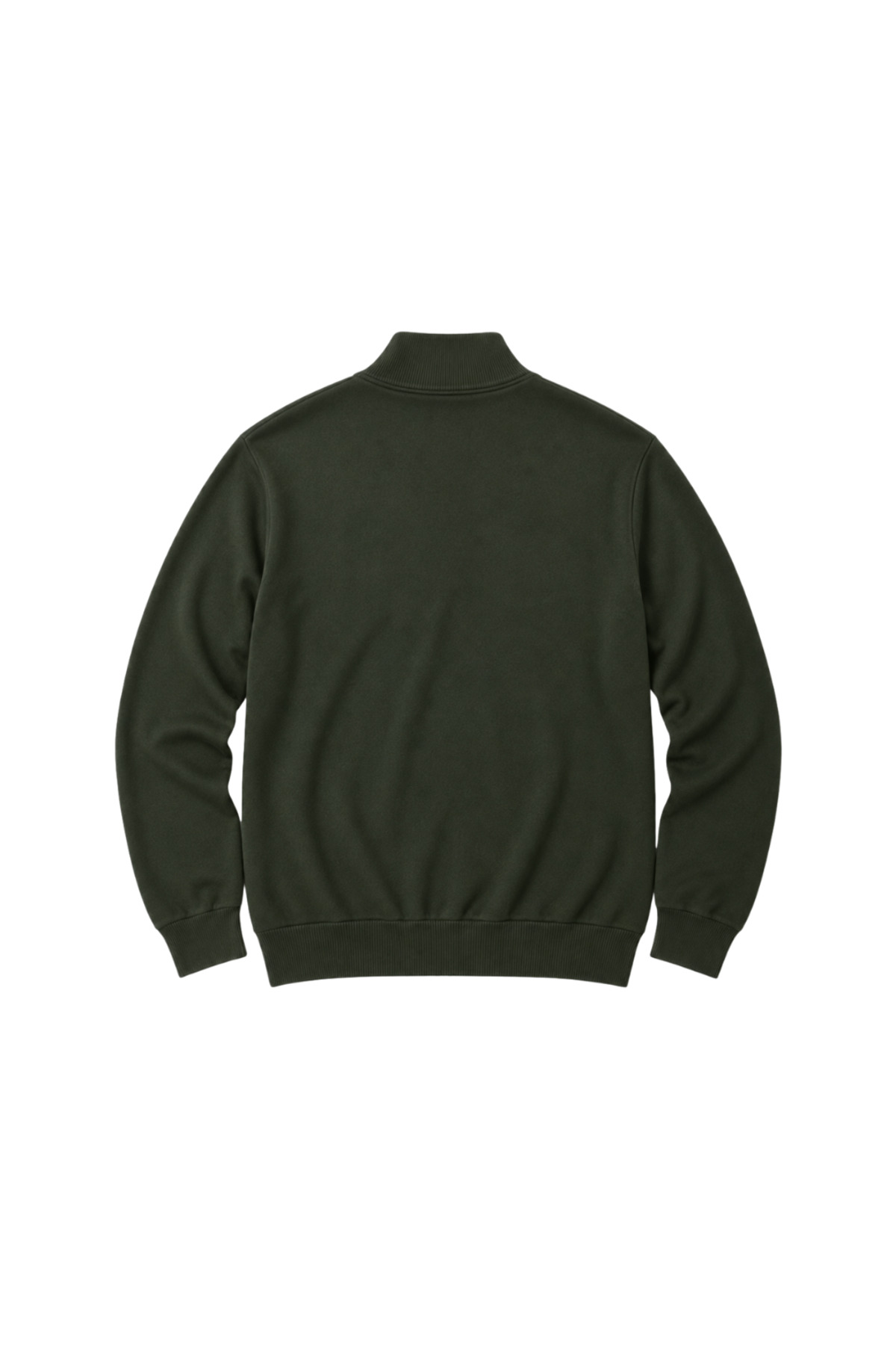 BattalModa Erkek Büyük Beden Haki Fermuarlı Dik Yaka Pamuklu Kazak 3XL-4XL-5XL-6XL görsel 5
