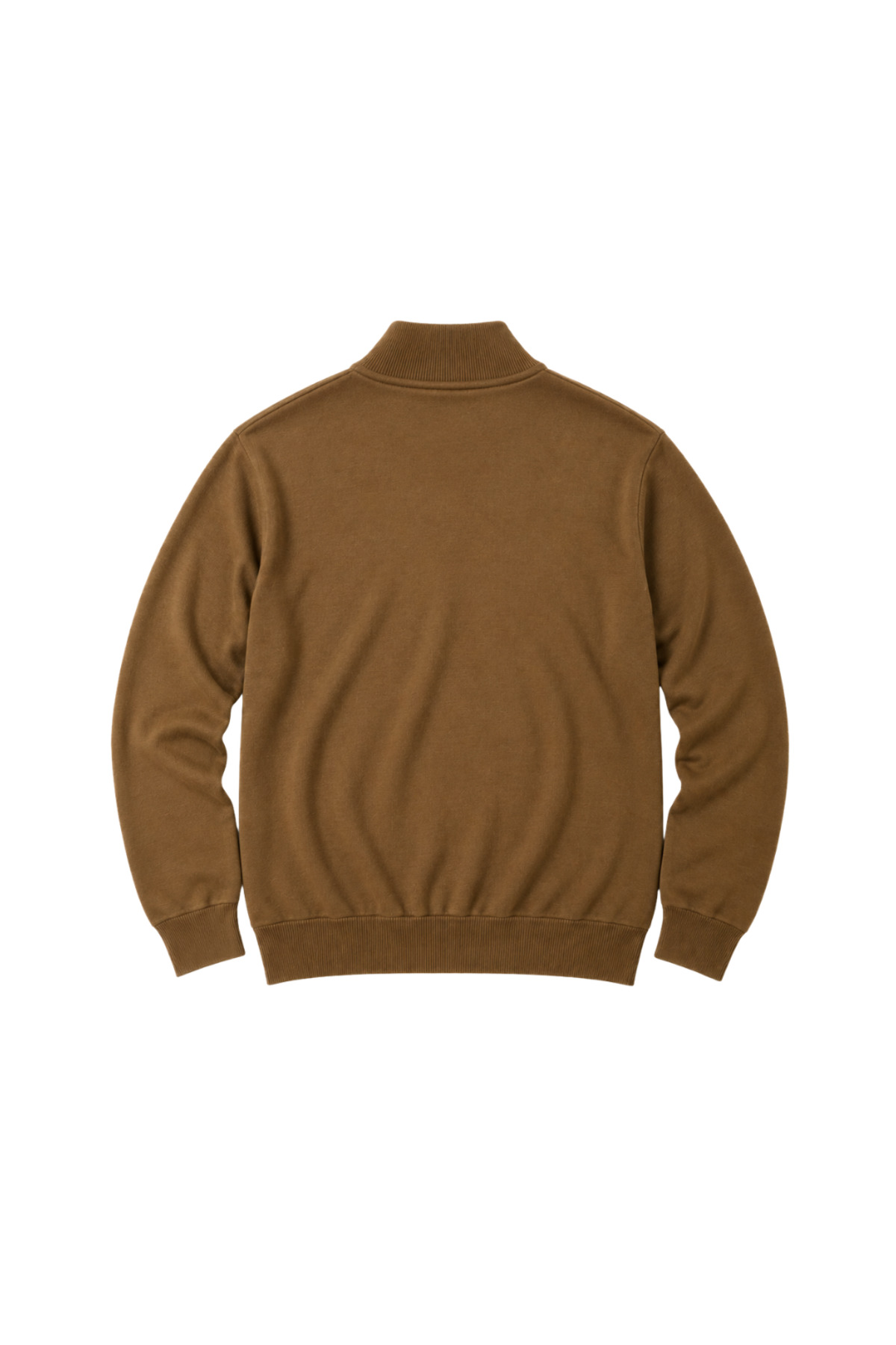 BattalModa Erkek Büyük Beden Kivi Kahvesi Fermuarlı Dik Yaka Pamuklu Kazak 3XL-4XL-5XL-6XL görsel 5