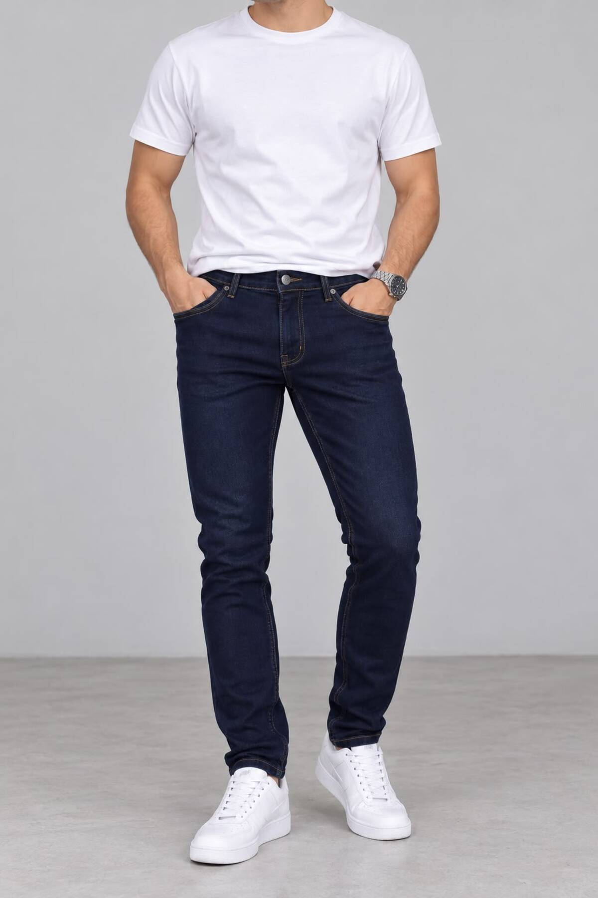 Loran Edge Slim Fit Dar Kesim Likralı Lacivert Renk