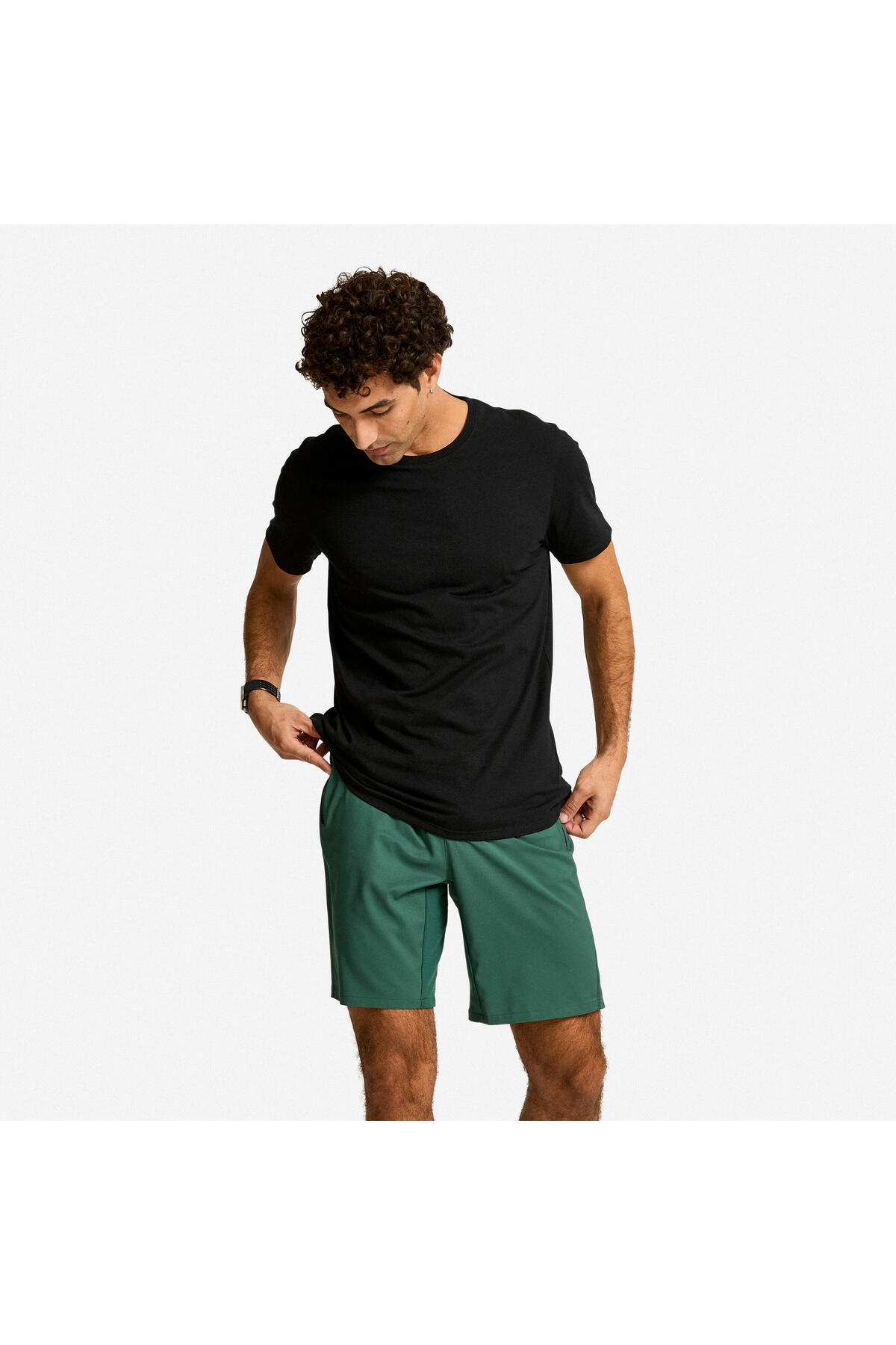 Decathlon Domyos Erkek Kısa Kollu Spor Tişörtü - Siyah
