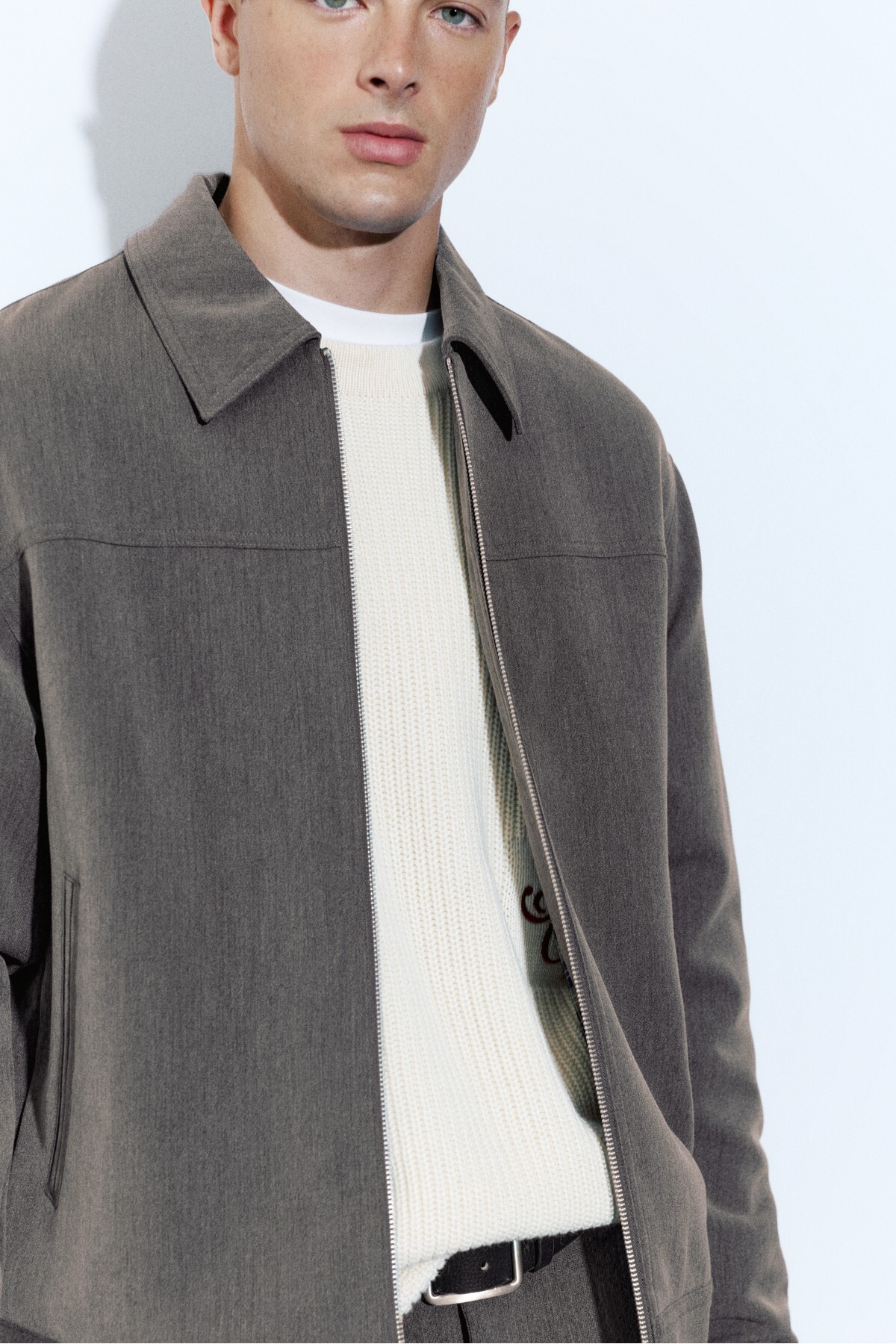 Pull & Bear BASIC fermuarlı ceket görsel 5