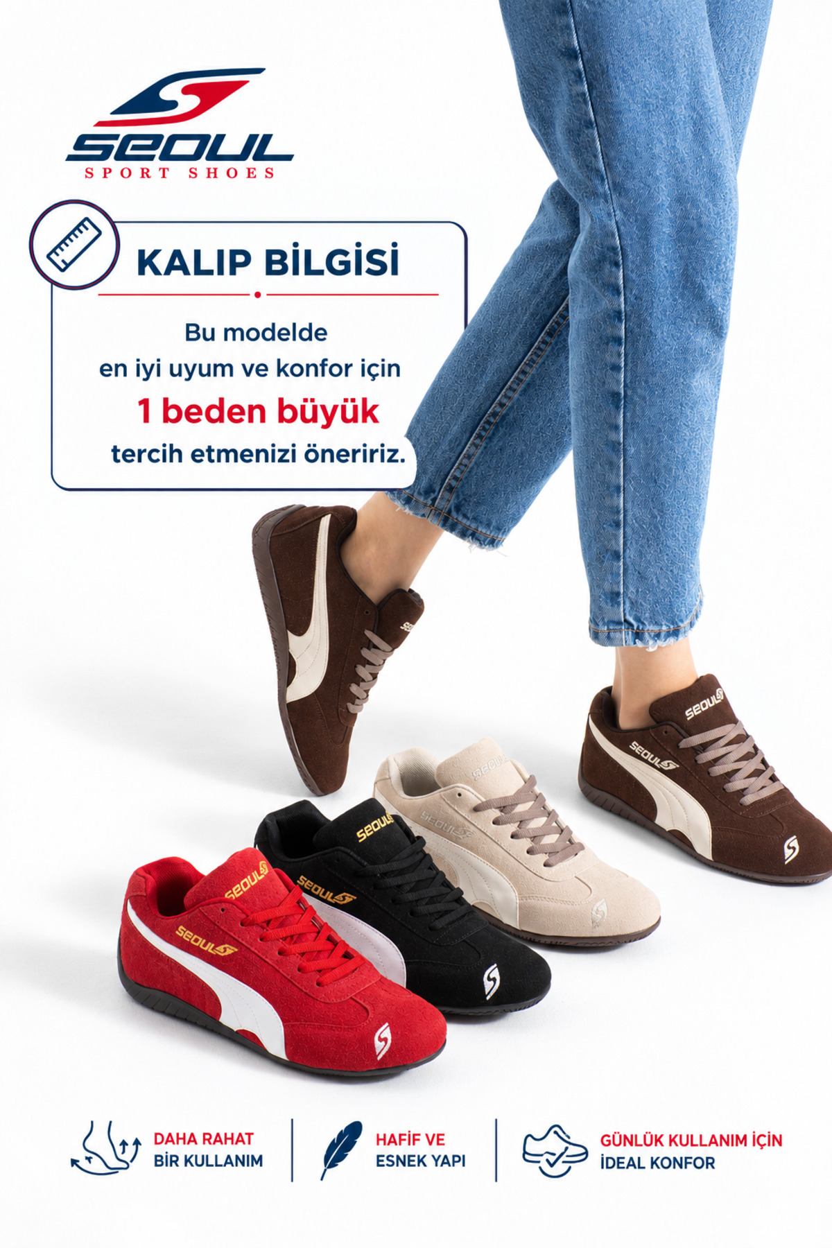 SEOUL SPORT SHOES Kadın Retro Sneaker Rahat Taban Bağcıklı Günlük Spor Ayakkabı görsel 2