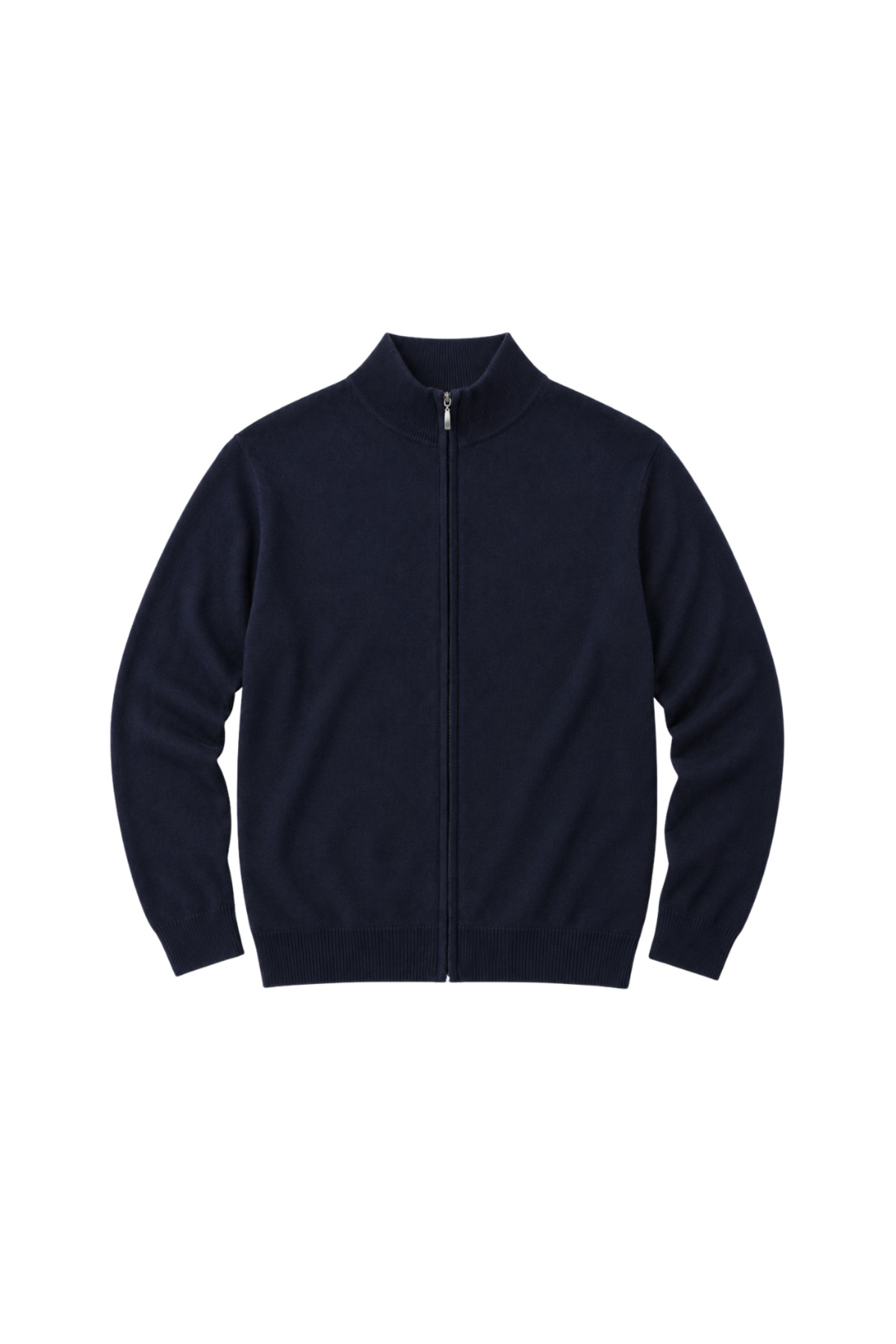 BattalModa Erkek Büyük Beden Lacivert Fermuarlı Dik Yaka Pamuklu Hırka 3XL-4XL-5XL-6XL görsel 4