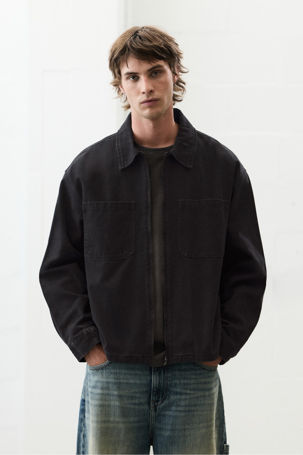 Pull & Bear Fermuarlı ince ceket