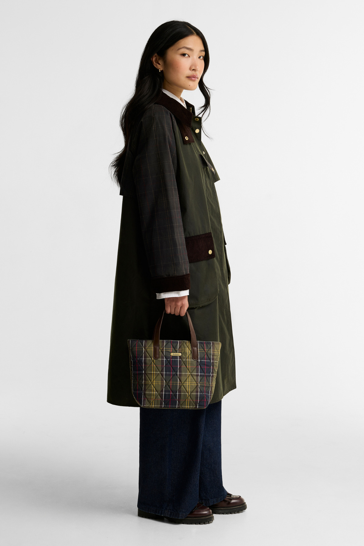 Barbour Mini Kapitone Omuz Çantası TN11 Classic Tartan görsel 2