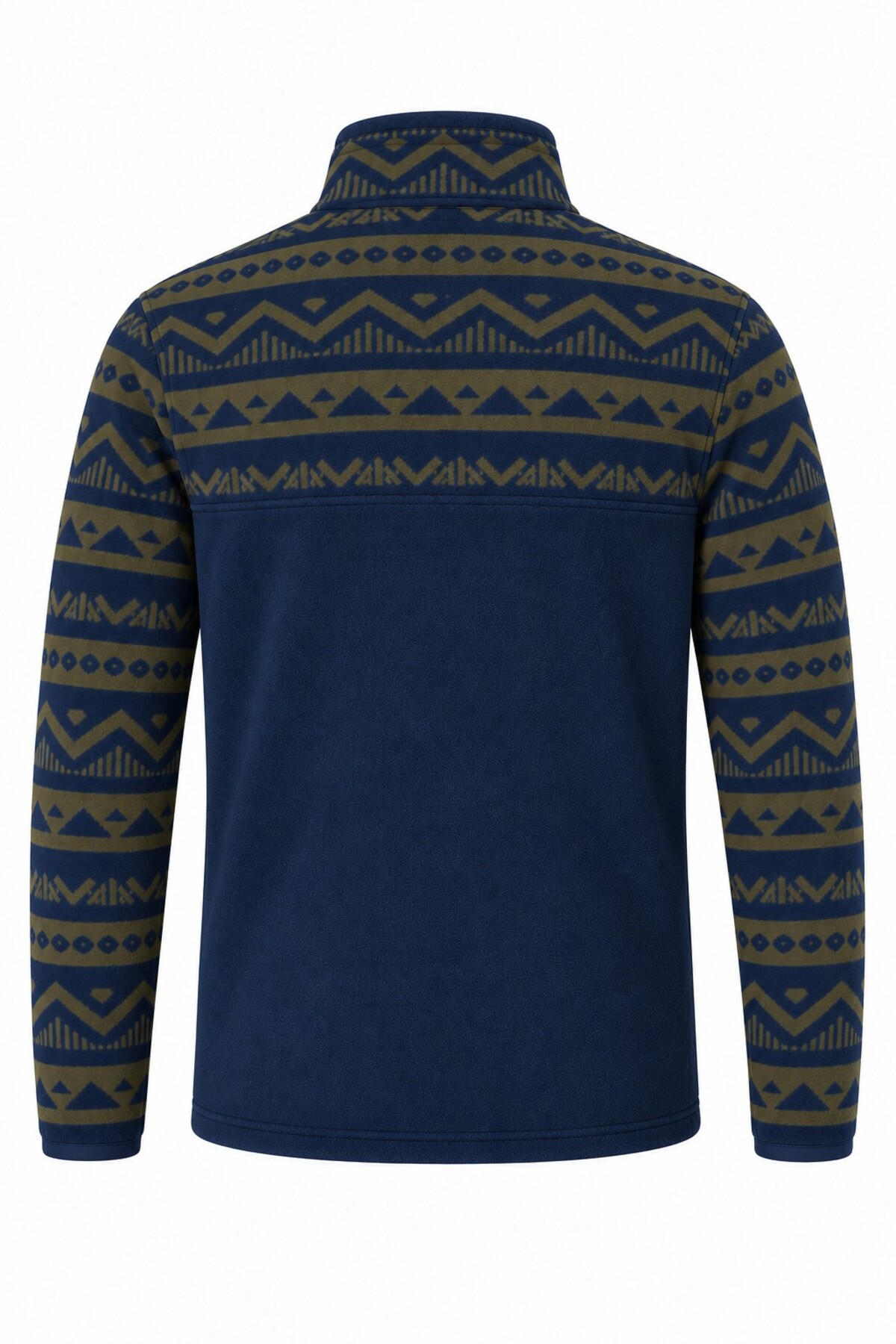 GHASSY CO . Erkek Etnik Desenli 1/4 Zip Yarım Fermuarlı Cepli Polar Outdoor Günlük Kullanım görsel 2
