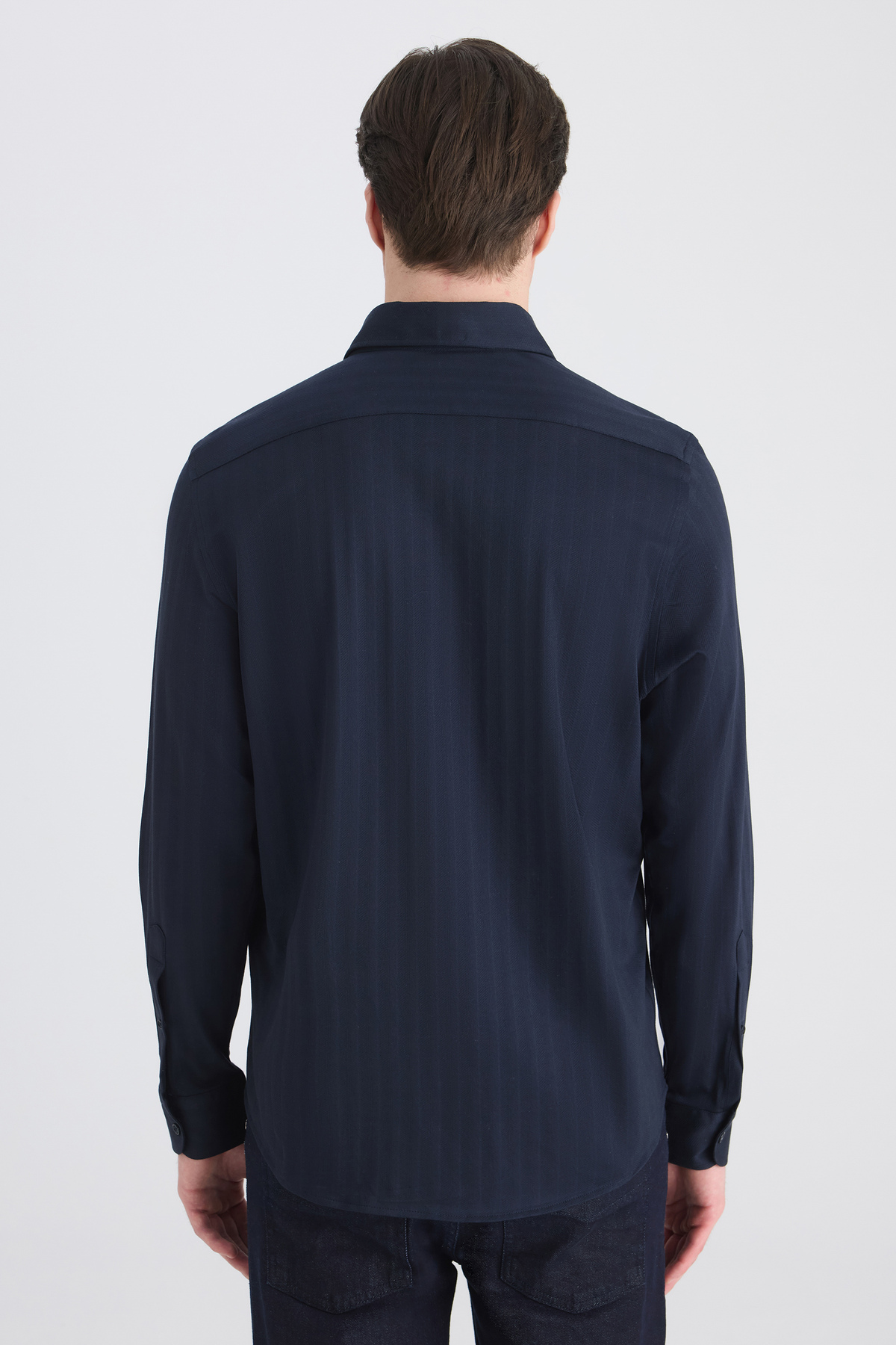 Ds Damat Comfort Lacivert Balıksırtı Gömlek — سرمه‌ای 5HC02TD03327M — تصویر 3 از 5