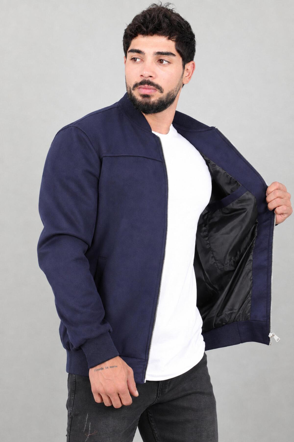 مانتو فصلی جیر الاستیک کمری یقه کالج BL 1711-60287 — رنگارنگ — تصویر 4 از 8
