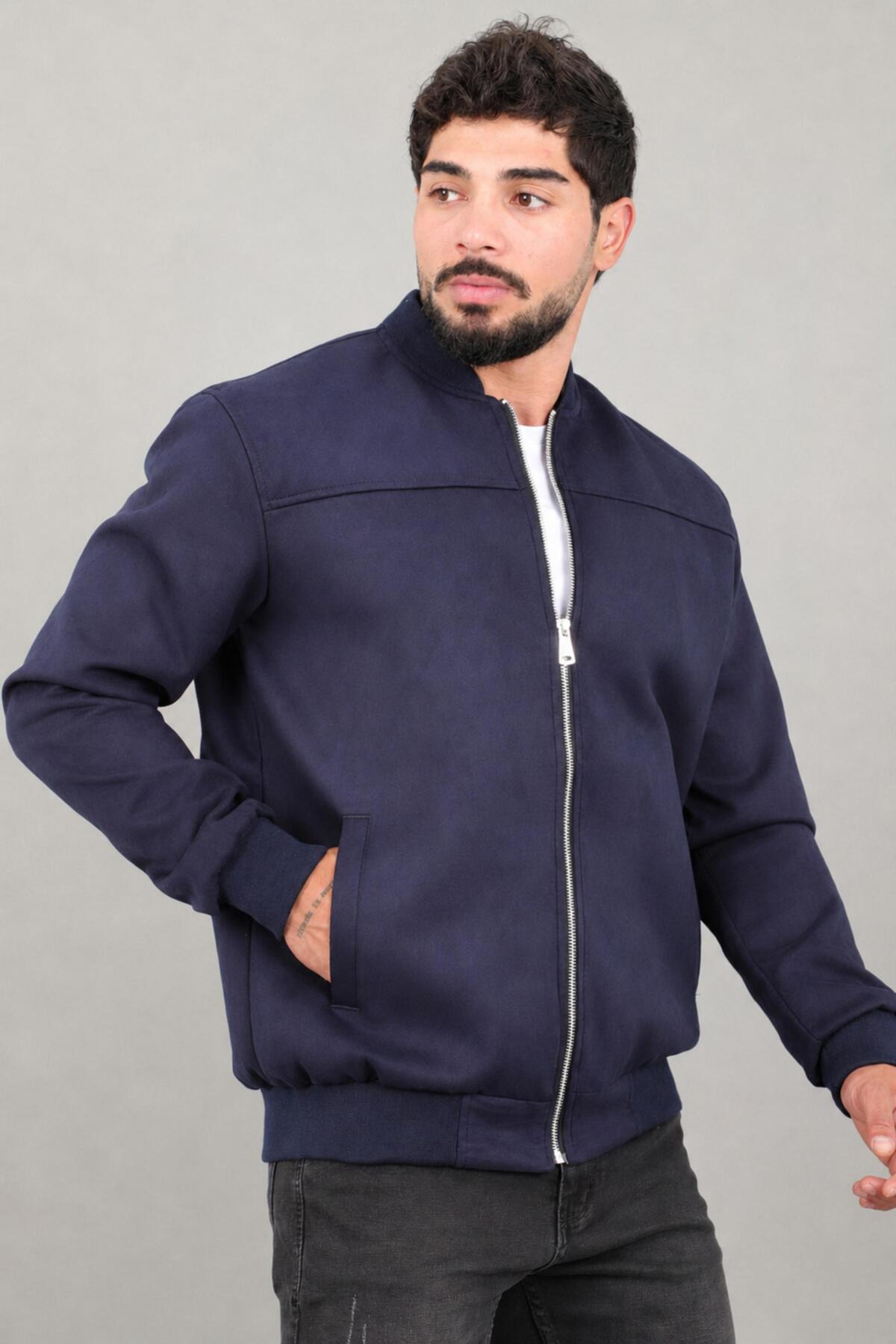 مانتو فصلی جیر الاستیک کمری یقه کالج BL 1711-60287 — رنگارنگ — تصویر 3 از 8