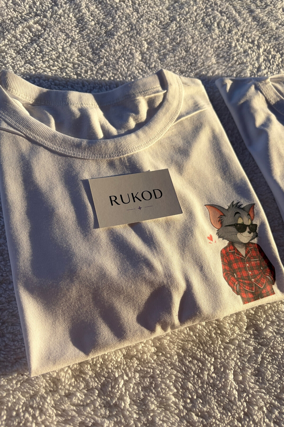 RUKOD KADIN Tekli Farecik Pijama (Çift Pijamasının Kadını) görsel 5
