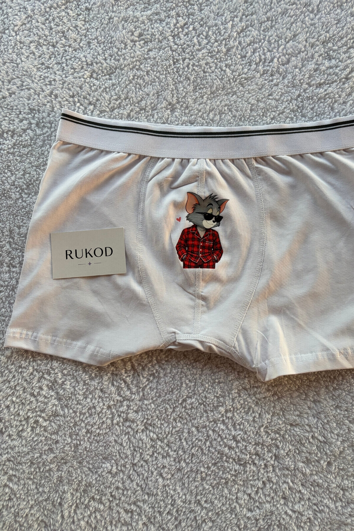 RUKOD KADIN Tekli Farecik Pijama ve İç Giyim Takımı (Çift Pijamasının Kadını) görsel 6