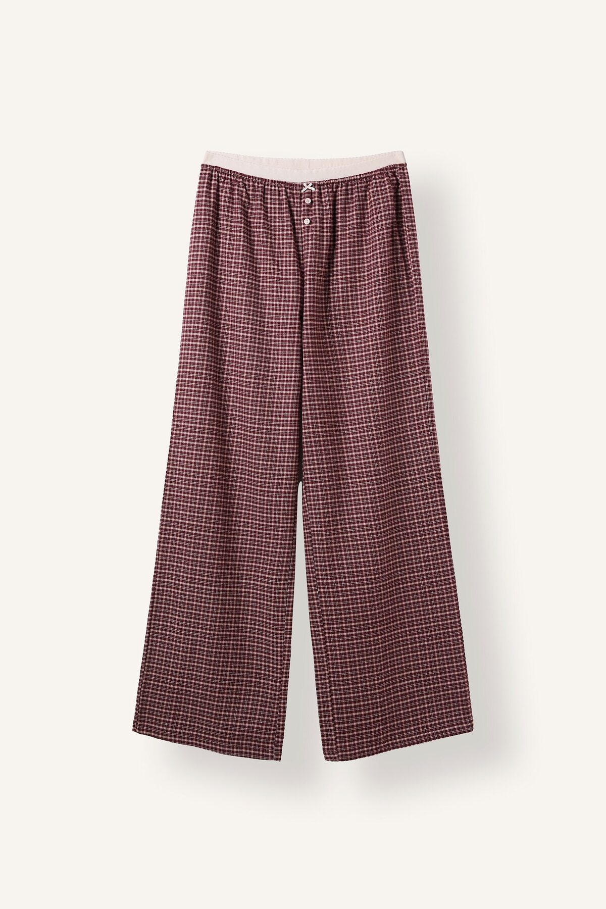 DeFacto Regular Fit Bisiklet Yaka Uzun Kollu Üst Ekose Desenli Geniş Paça Alt 2li Flanel Pijama Takımı H4398 görsel 8