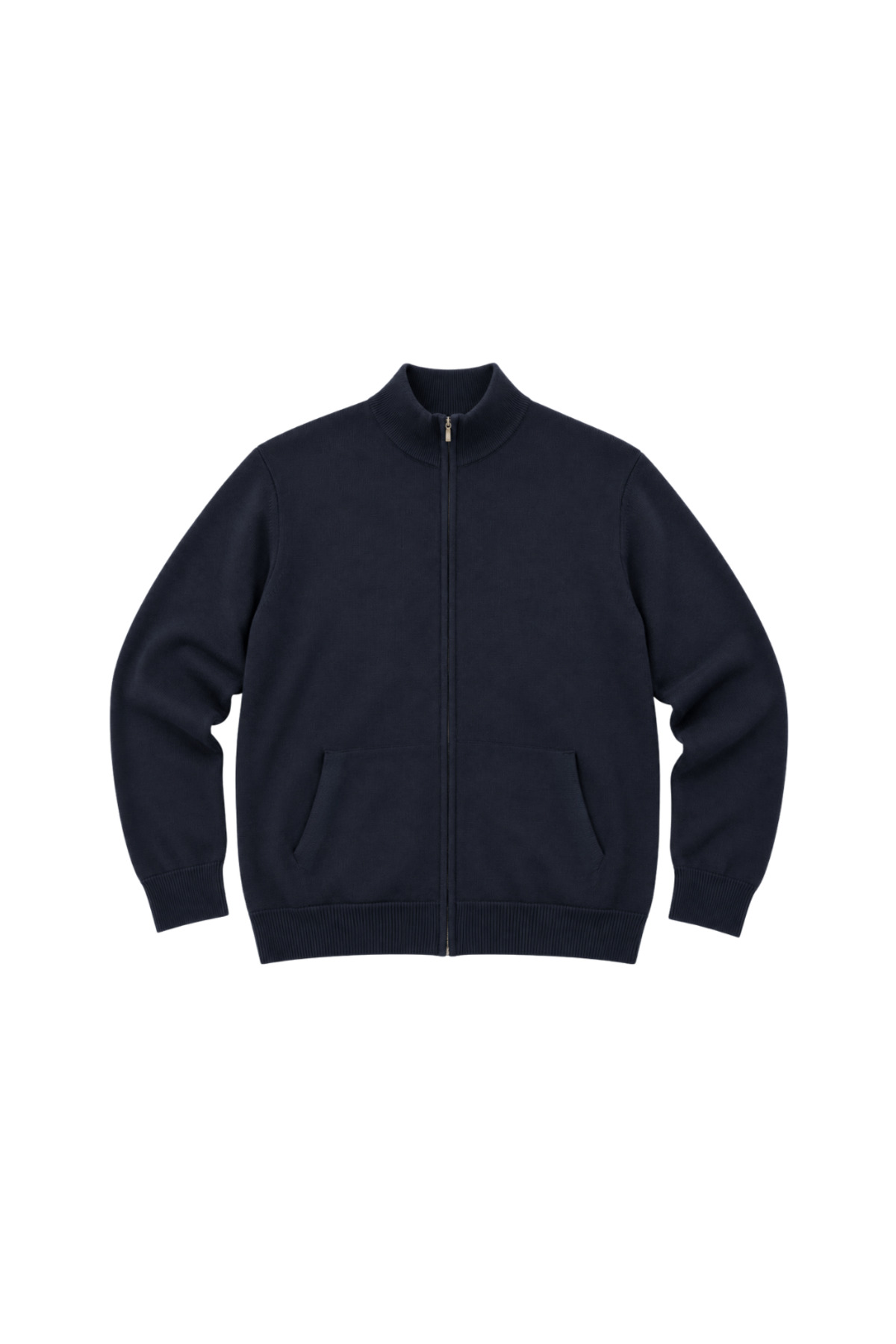 BattalModa Erkek Büyük Beden Lacivert Basic Cepli Triko Hırka 3XL-4XL-5XL-6XL görsel 4