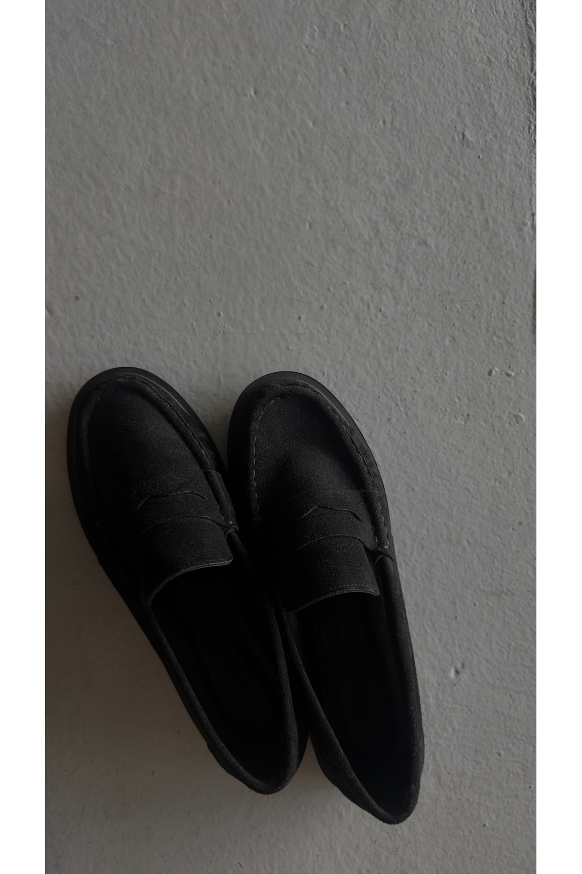 Eataly Shoes Büzgülü Siyah Süet Makosen Kadın Ayakkabı görsel 3