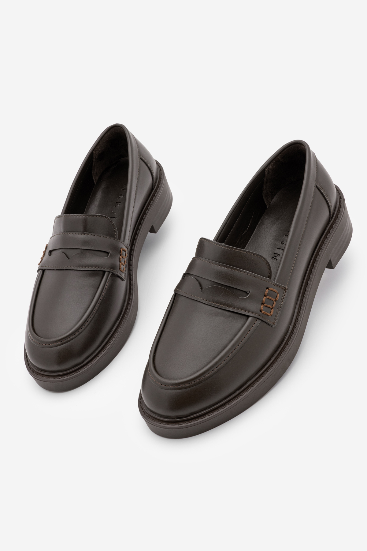 Marjin Kadın Loafer Makosen Günlük Ayakkabı Andel Kahve