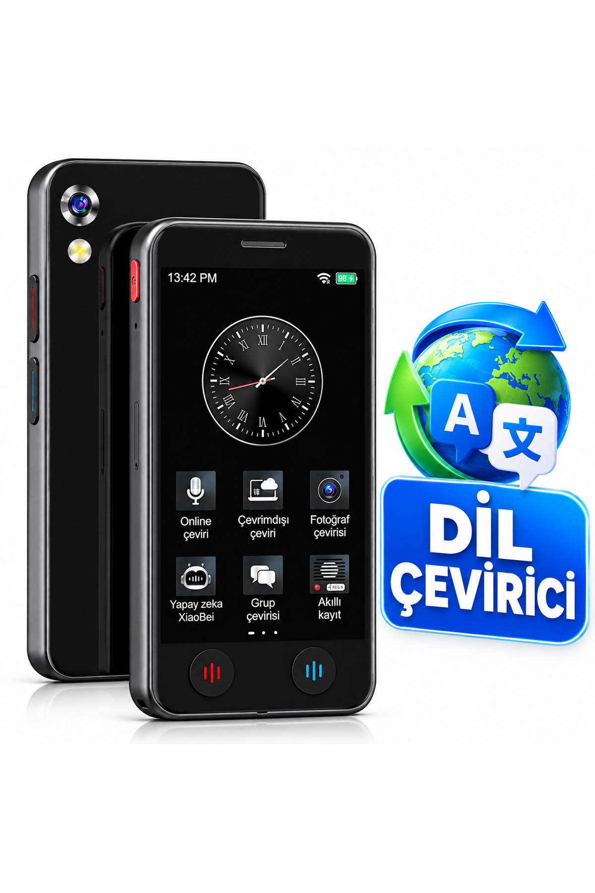 BRAVİON Akıllı Dil Çevirici – 139 Dil, 17 Dil Çevrimdışı, Ses ve Fotoğraf Çeviri
