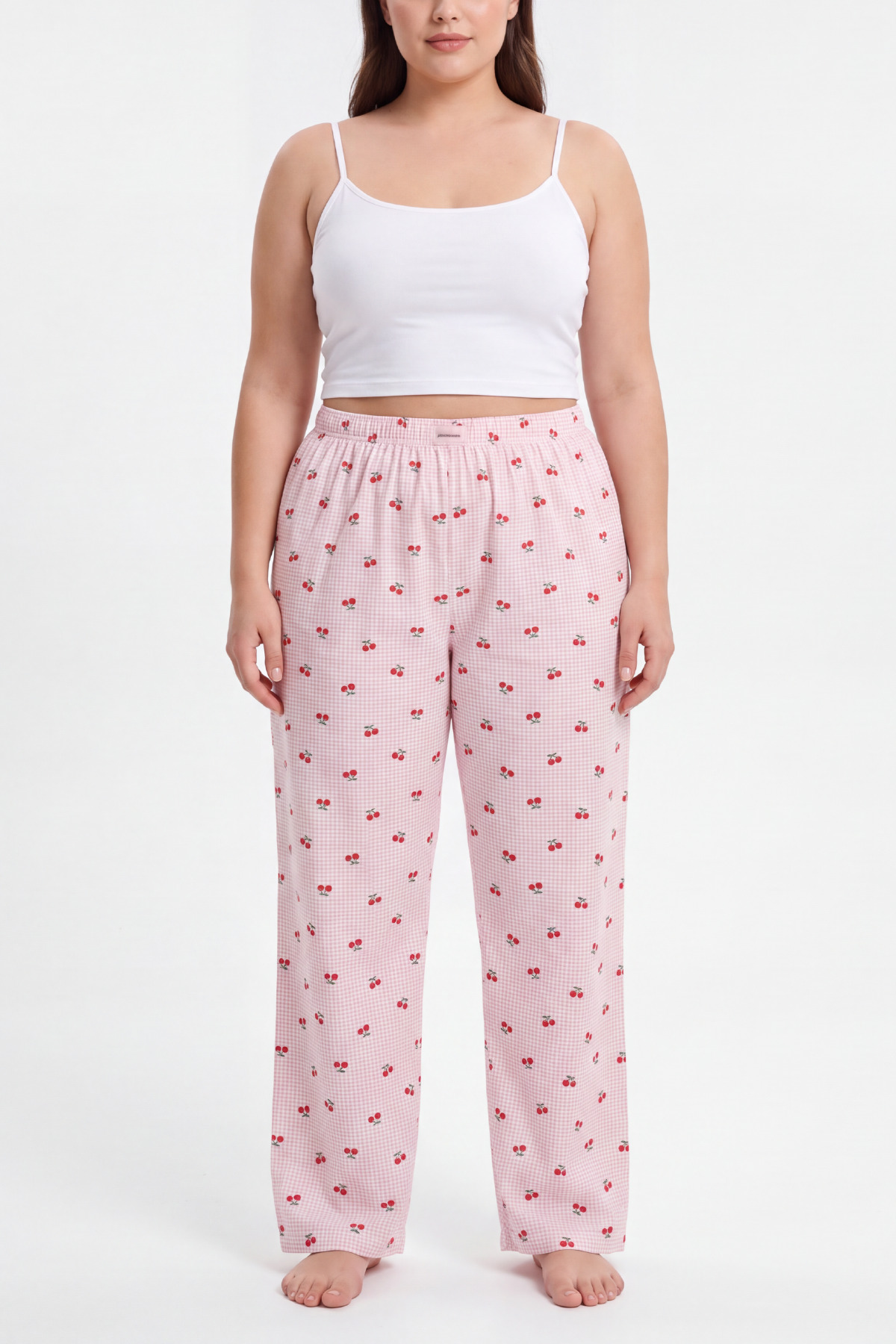Pijahane Battal Beden 3'lü Paket Pijama Altı Büyük Beden Kalp Desenli Rahat Kesim Ev Pijama Altı görsel 6