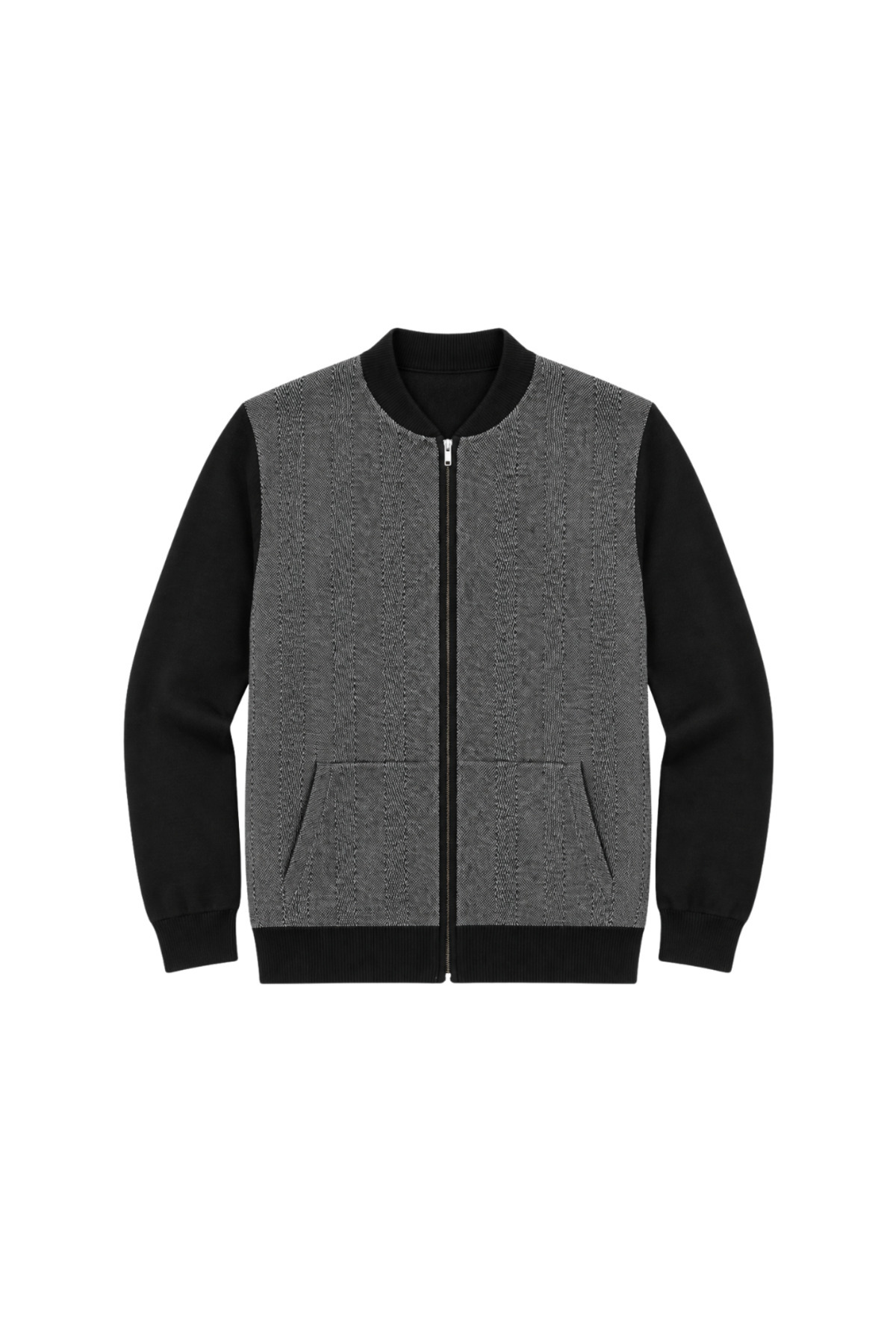 BattalModa Erkek Büyük Beden Siyah Vento Cepli Triko Hırka 3XL-4XL-5XL-6XL görsel 4