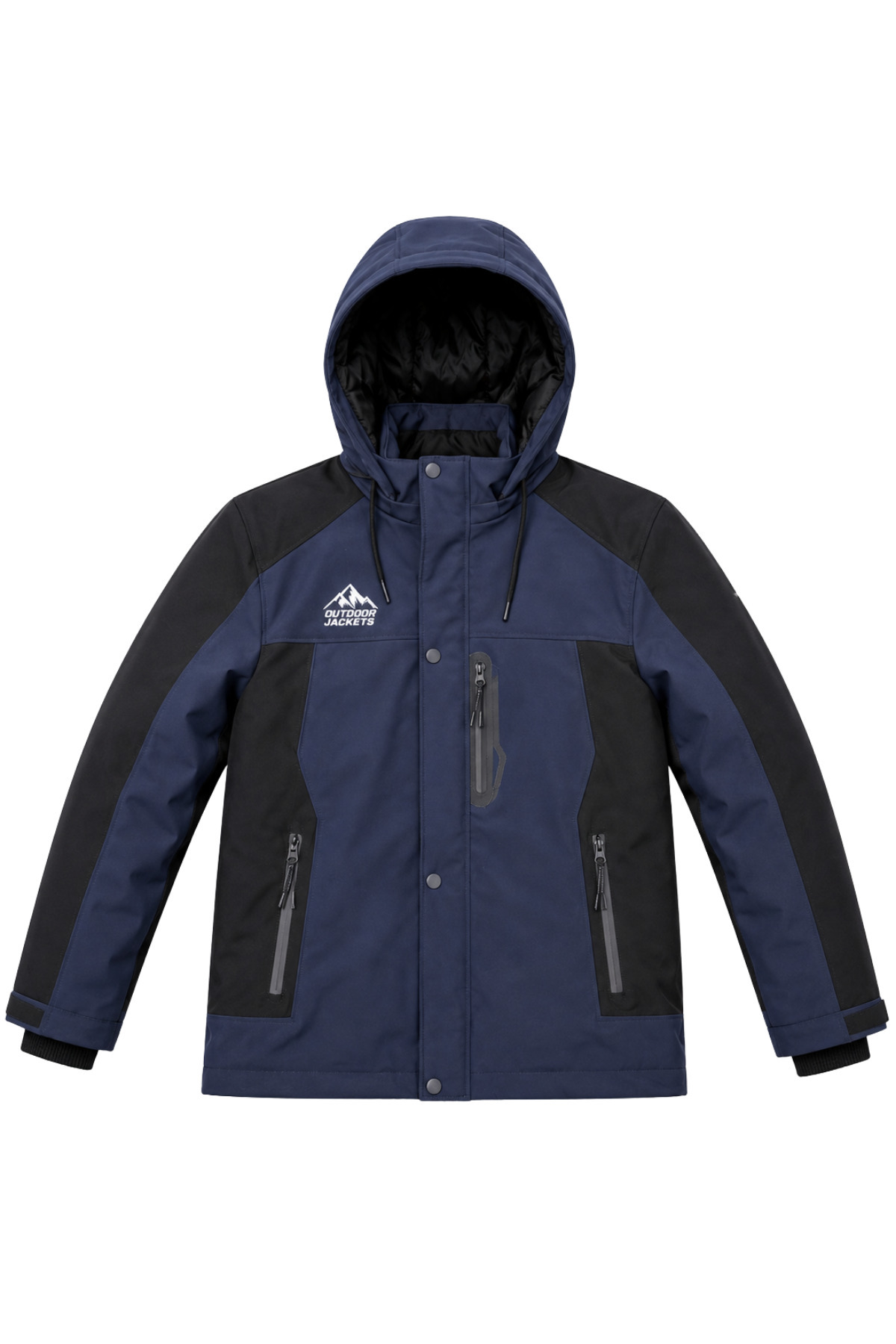 Erkek Gri Softshell Mont Kapüşonlu Kışlık Suya Dayanıklı Fermuarlı Cepli Outdoor Mont - Lacivert
