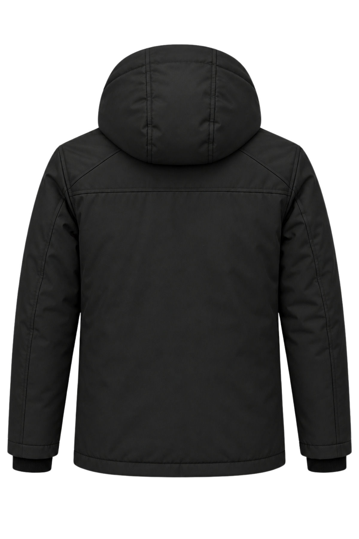 Erkek Siyah Softshell Mont Kapüşonlu Kışlık Suya Dayanıklı Fermuarlı Cepli Outdoor Mont — رنگارنگ RBSFTH012 — تصویر 5 از 5
