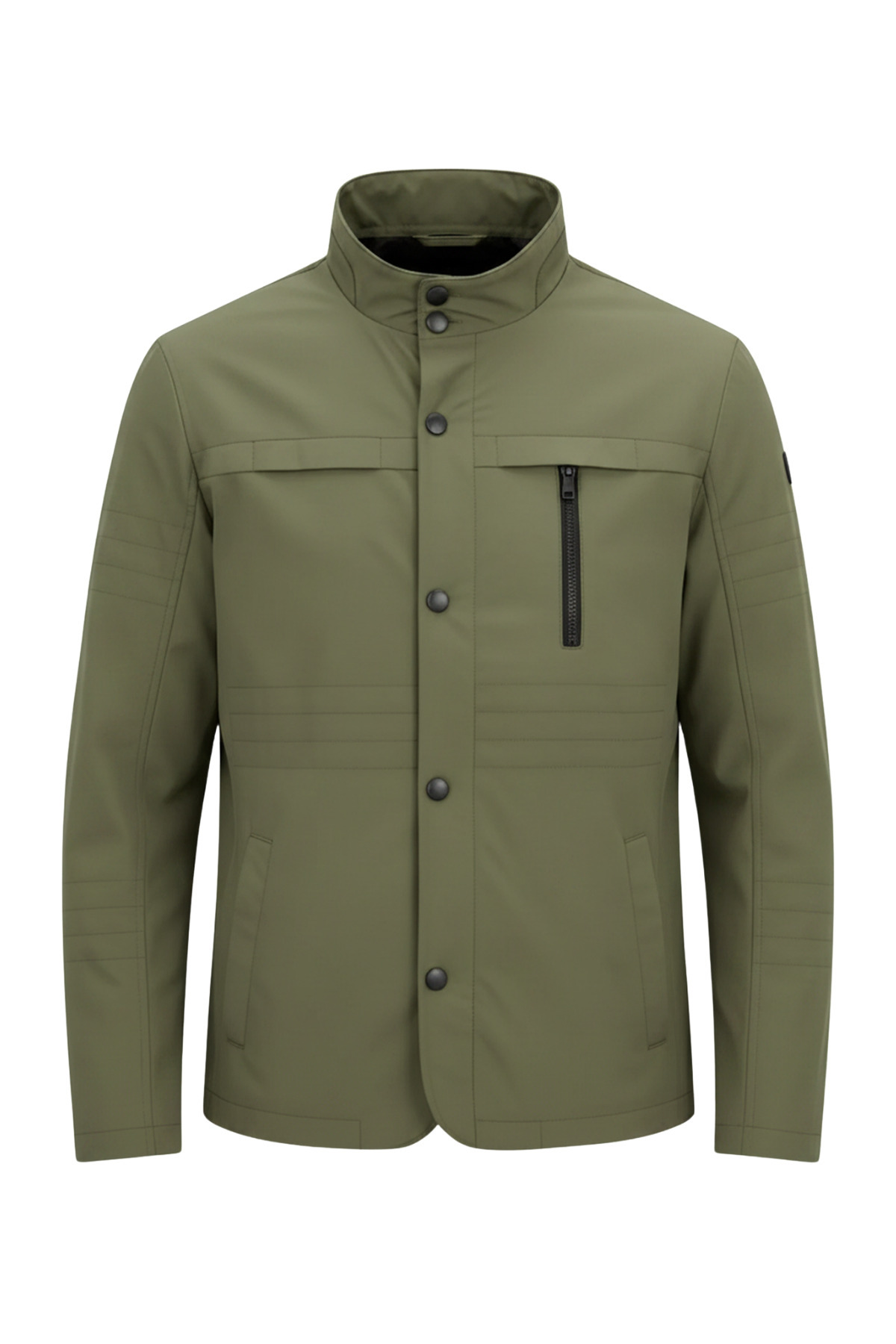 Erkek Gri Hakim Regular Uzun Mevsimlik Pamuk Polyester Karışımlı Safari Mont & Ceket - Yeşil