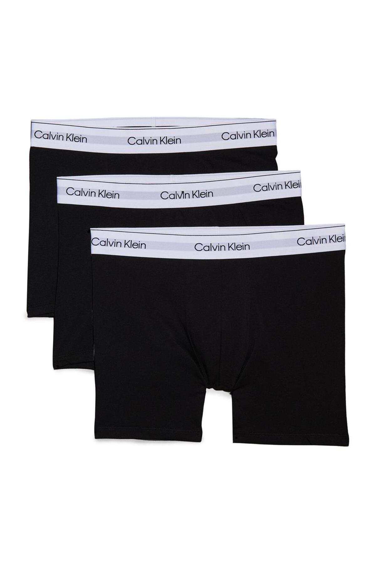 Calvin Klein Erkek Marka Logolu Elastik Bantlı Günlük Kullanıma Uygun Siyah4 Boxer