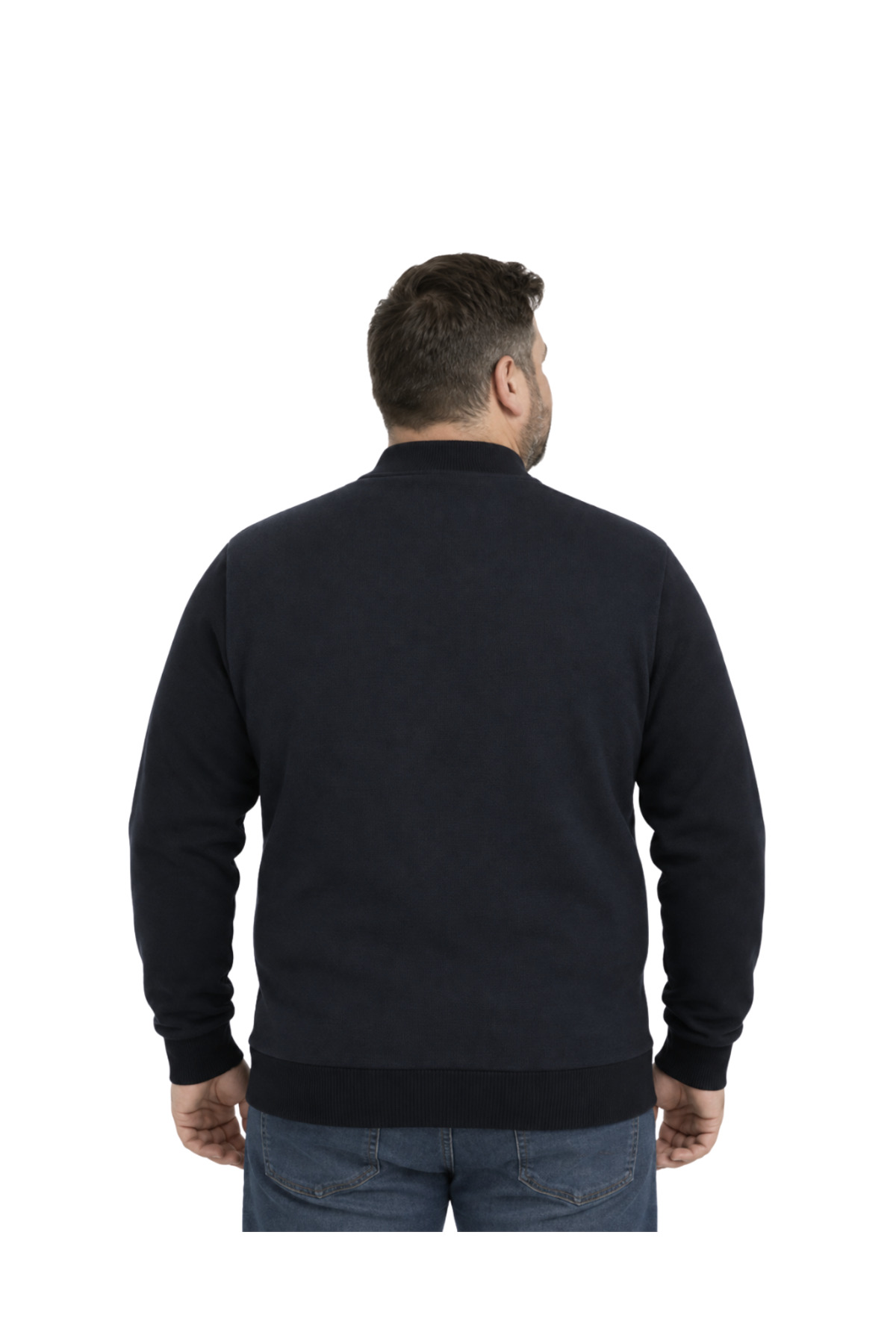 BattalModa Erkek Büyük Beden Lacivert Vento Cepli Triko Hırka 3XL-4XL-5XL-6XL görsel 3
