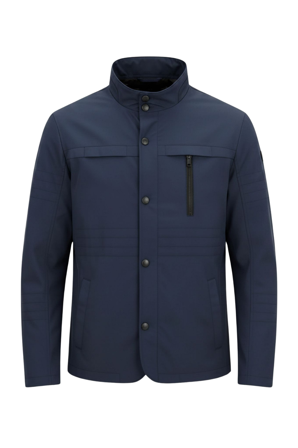 Erkek Gri Hakim Regular Uzun Mevsimlik Pamuk Polyester Karışımlı Safari Mont & Ceket - Lacivert