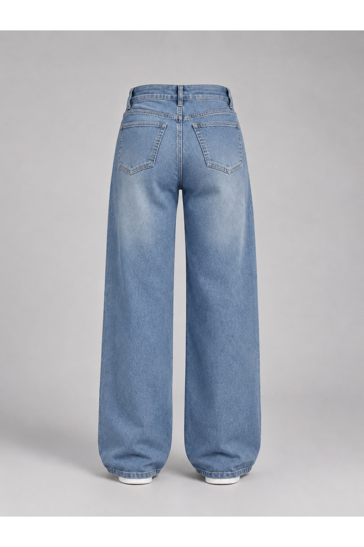 J&KSTORES Kadın Yüksek Bel Bol Paça Jean Kot Palazzo Pantolon görsel 2