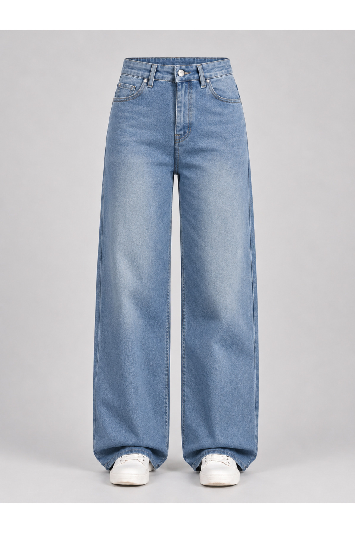 J&KSTORES Kadın Yüksek Bel Bol Paça Jean Kot Palazzo Pantolon