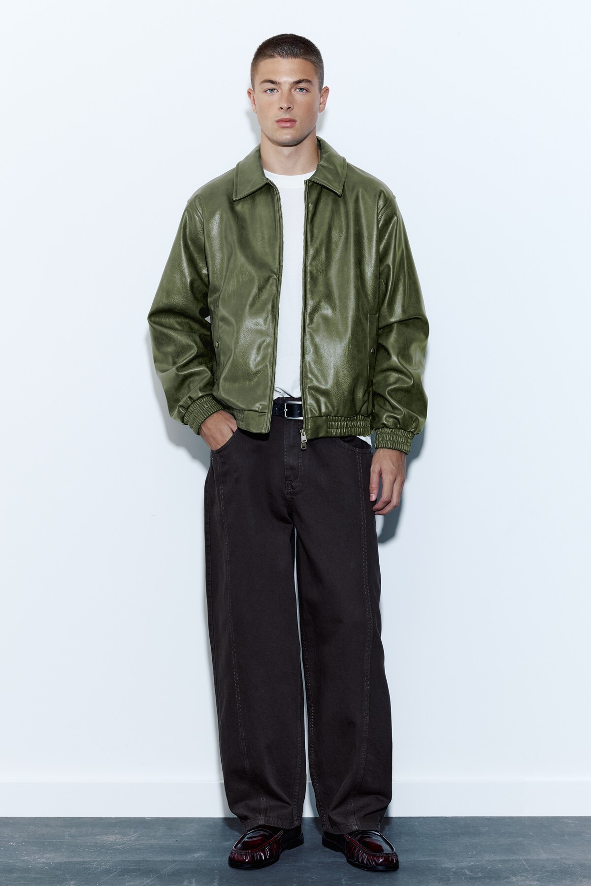 Pull & Bear Suni deri ceket görsel 2
