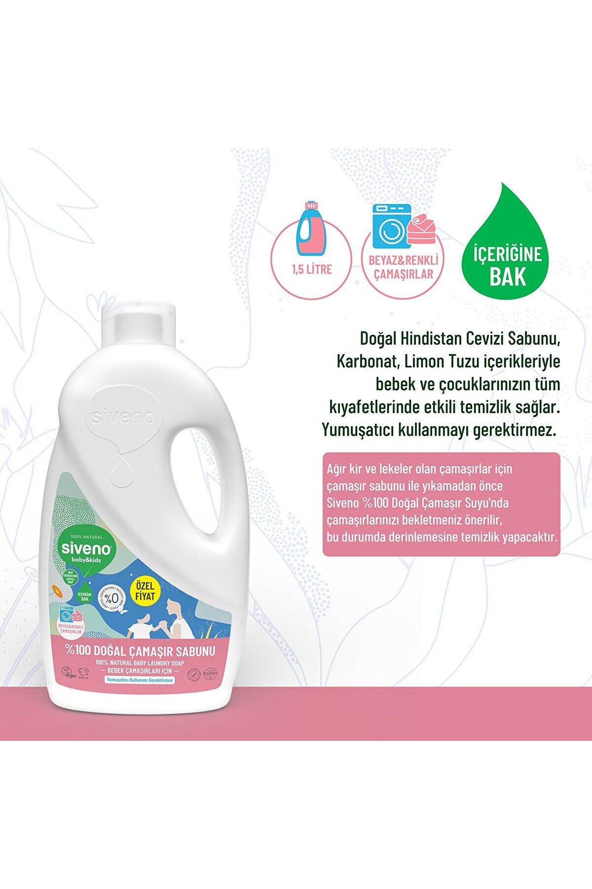 Bebek Doğal Çamaşır Sabunu 1500 ml — SIV-098808 — تصویر 2 از 3
