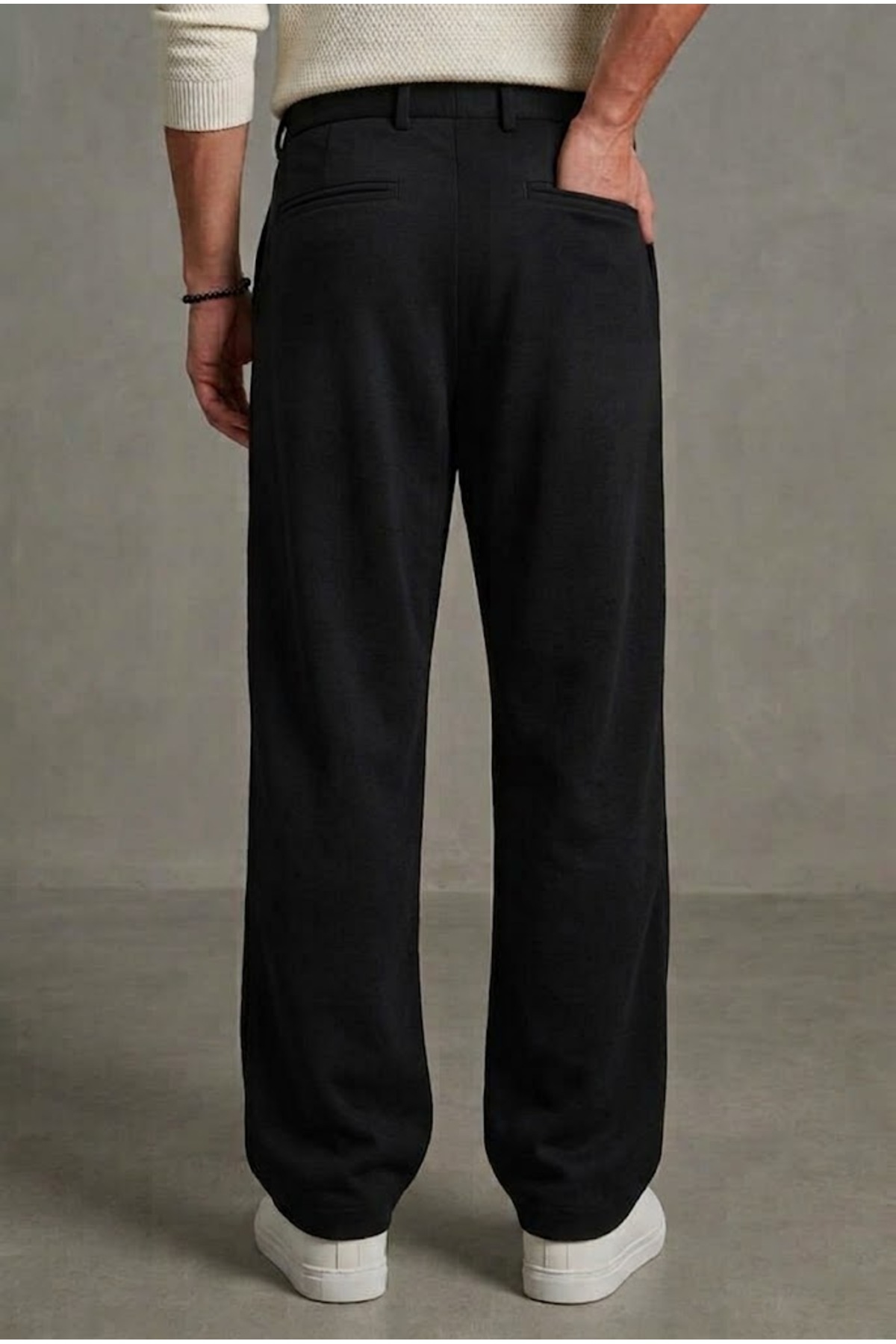 Erkek Baggy Fit Pileli Bol Kalıp Geniş Salaş Pantolon — مشکی GMN-PİLELİ 3 — تصویر 4 از 5