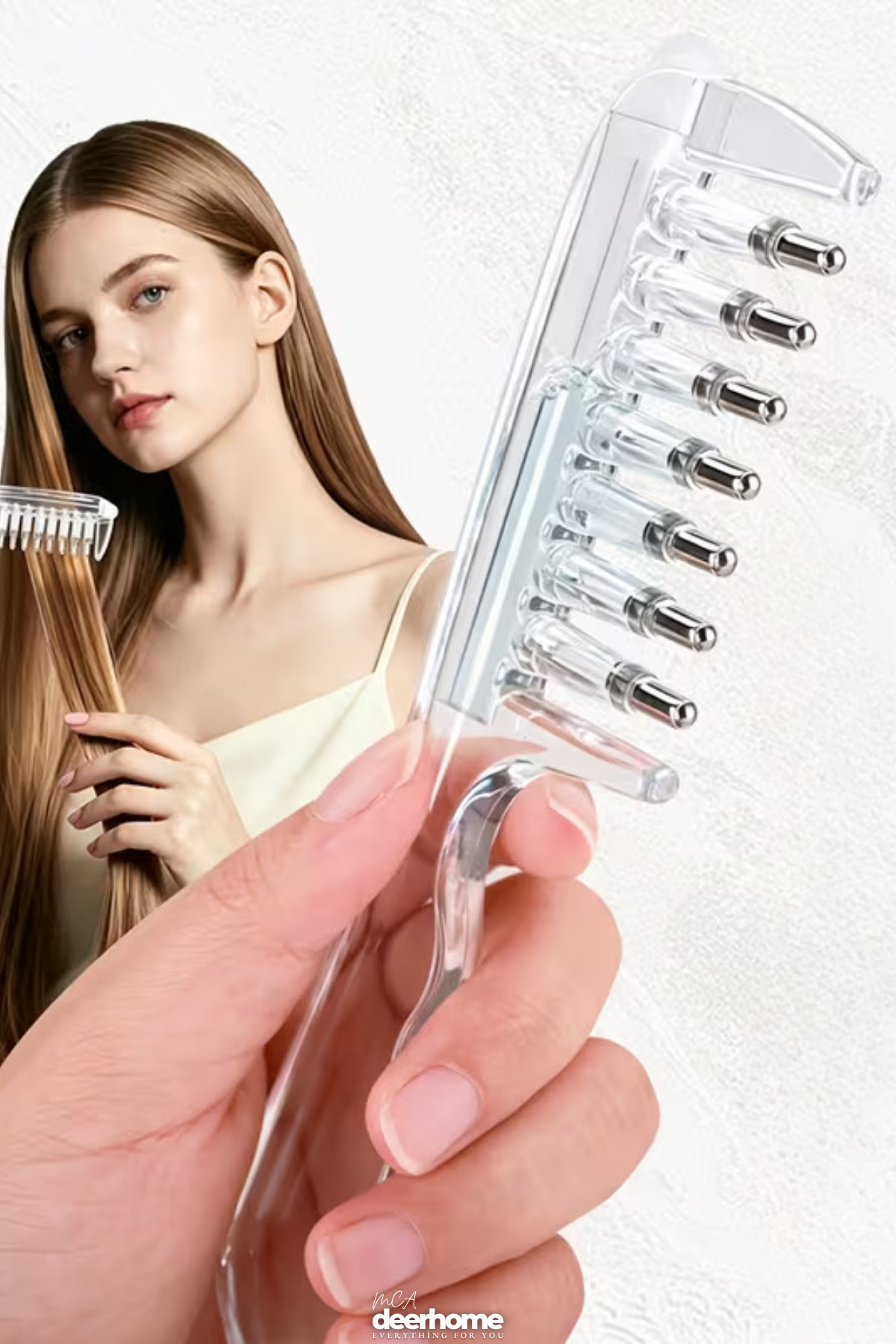 Hafif Lüks Şeffaf Serum,Yağ,vb Saç ve Saç Derisini Besleyen Paslanmaz Uçlu Serum Tarağı — بی‌رنگ mcatarkpsl — تصویر 3 از 5