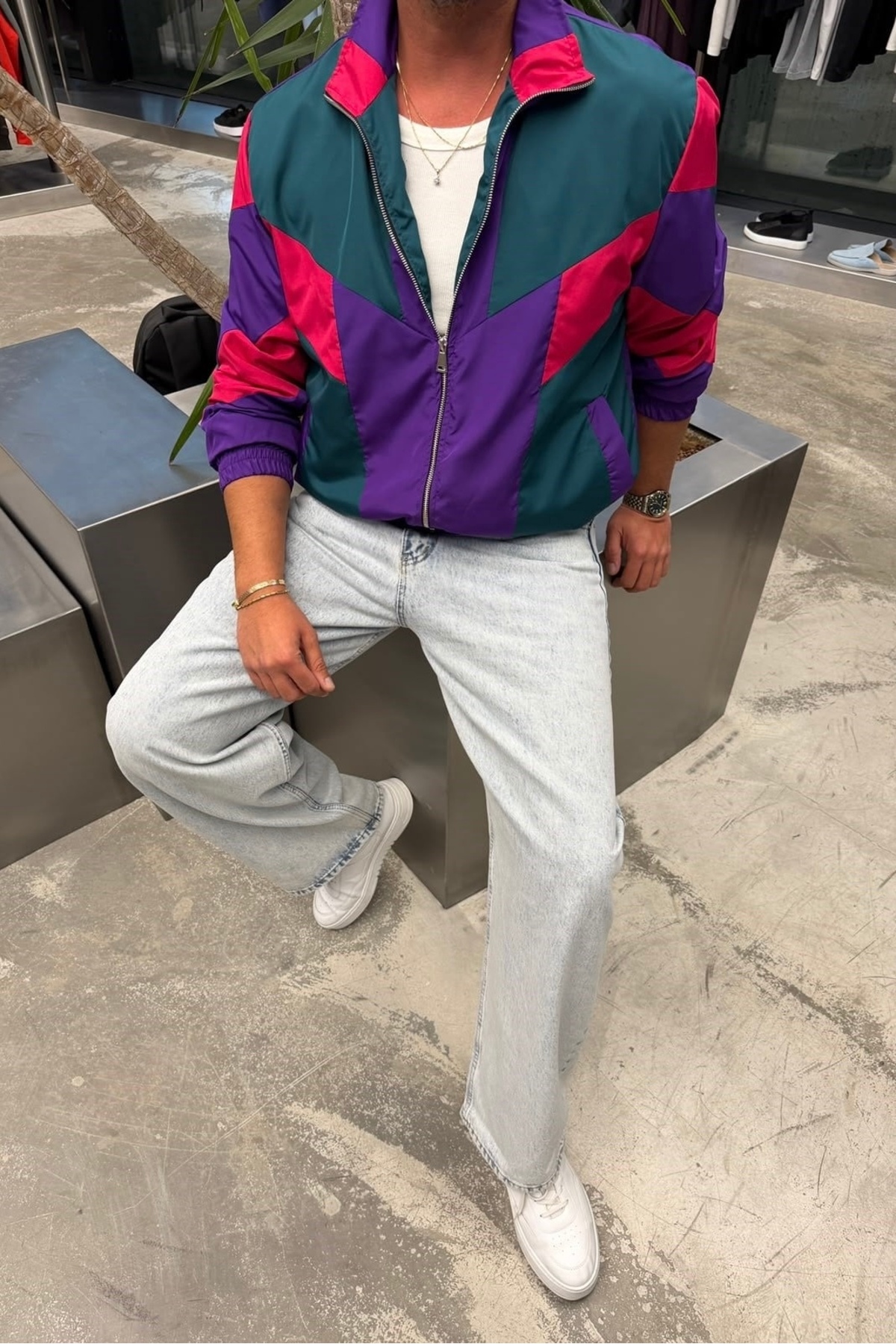 Helen Goods Yeni Sezon Erkek Vintage 90's Oversize Bomber Ceket görsel 3